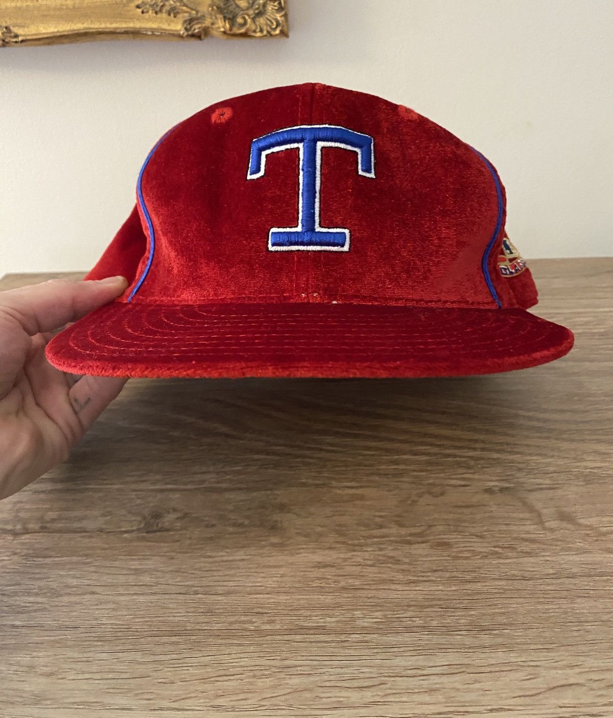 American Needle Texas Rangers American Needle Velour Fitted Hat Cap 7 1/4 Size ONE SIZE - 5 Thumbnail