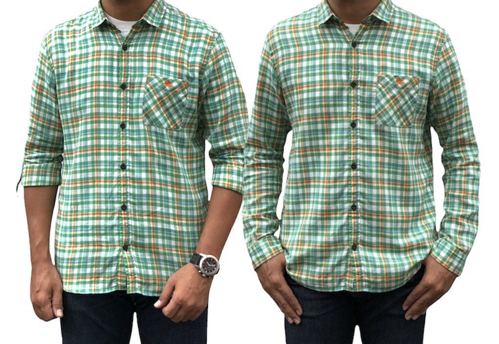 Burberry Burberry Black Label Green Check Long Sleeves Shirt Size US M / EU 48-50 / 2 - 2 Thumbnail