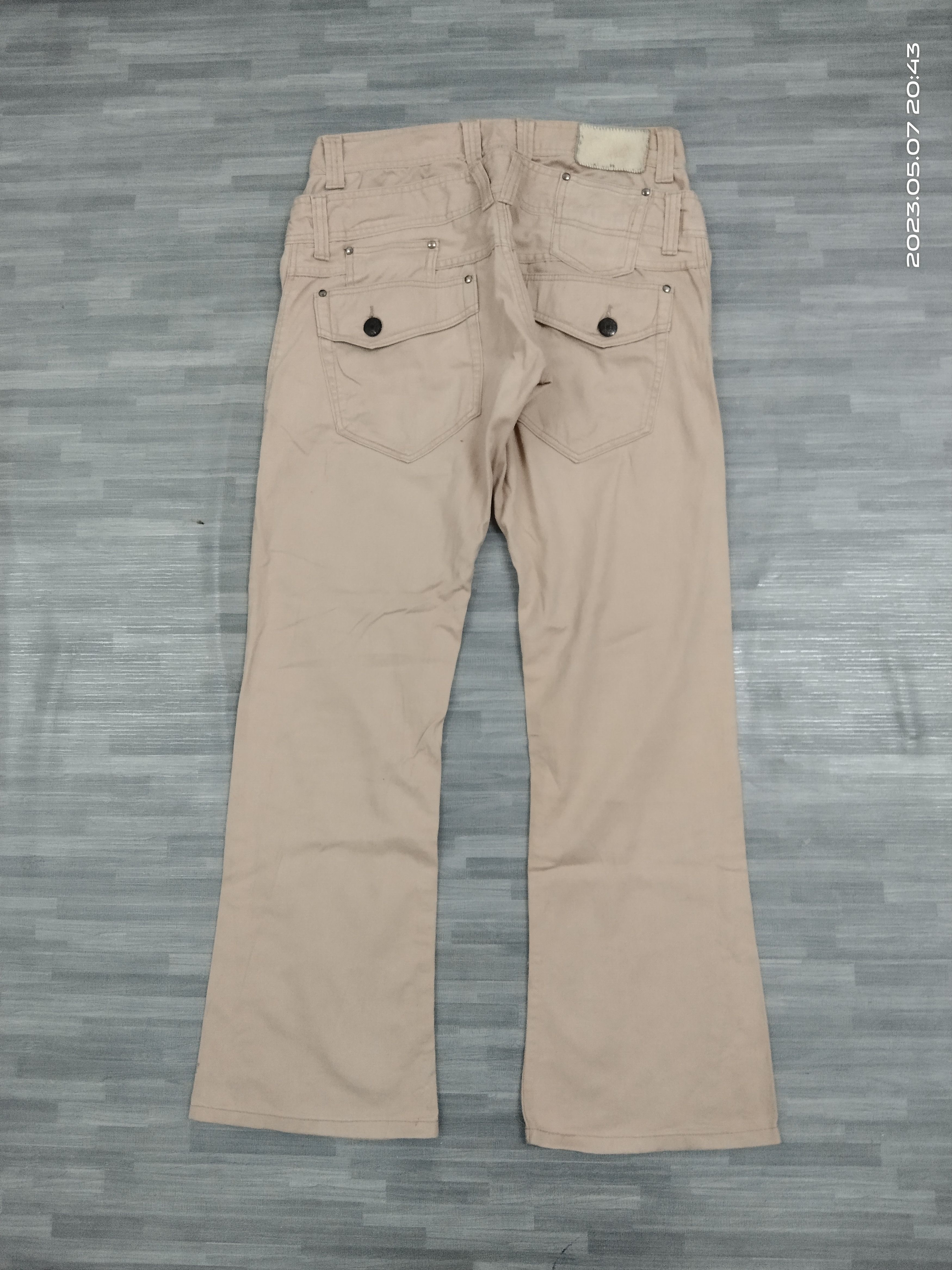 Japanese Brand FLARE TWIST DOUBLE WAIST DENIM SALON "G" PANTS Size US 31 - 3 Thumbnail
