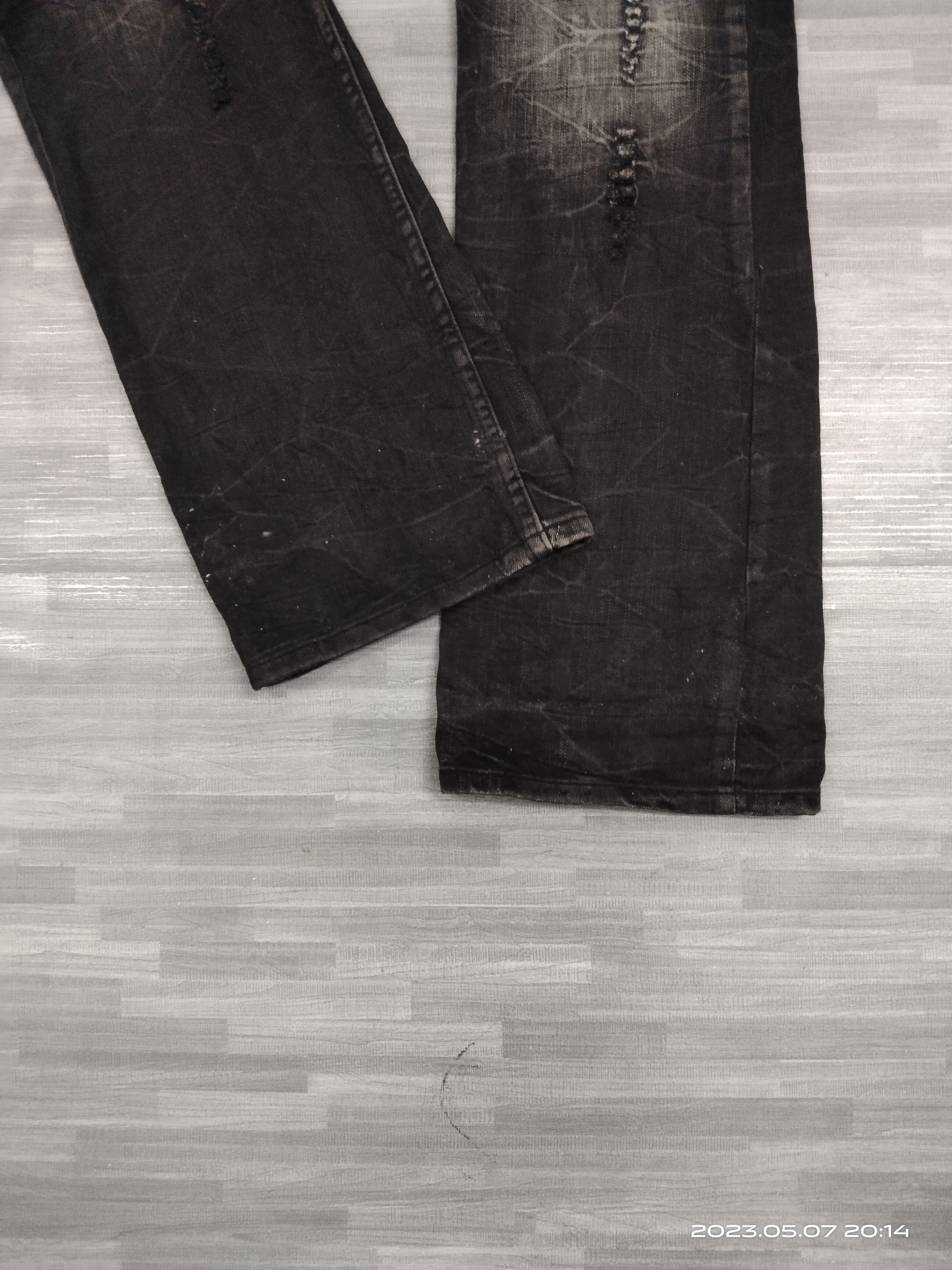 Japanese Brand FLARE SUPER SICK RIPED KUI DENIM PANTS Size US 29 - 7 Thumbnail