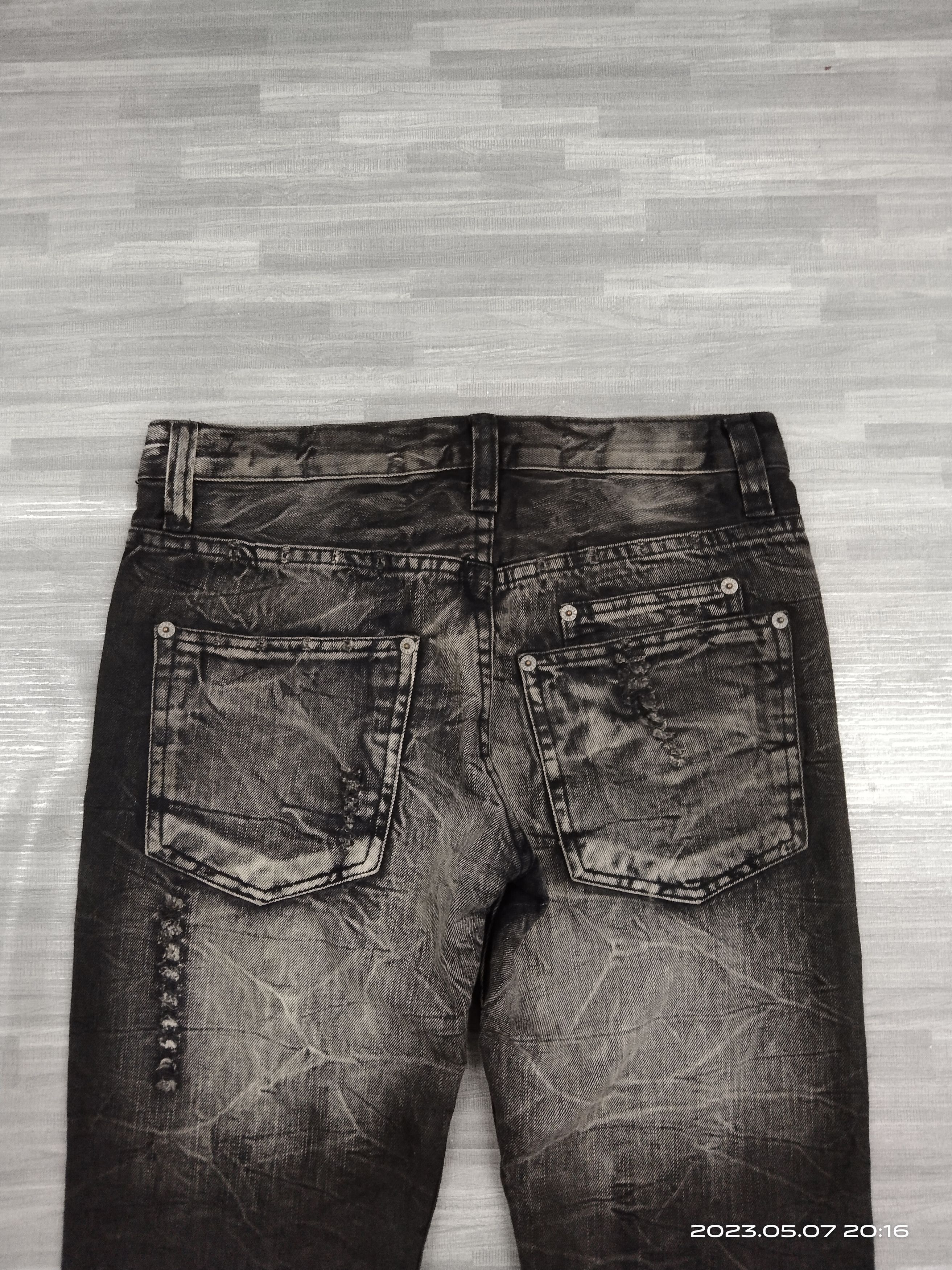 Japanese Brand FLARE SUPER SICK RIPED KUI DENIM PANTS Size US 29 - 5 Thumbnail