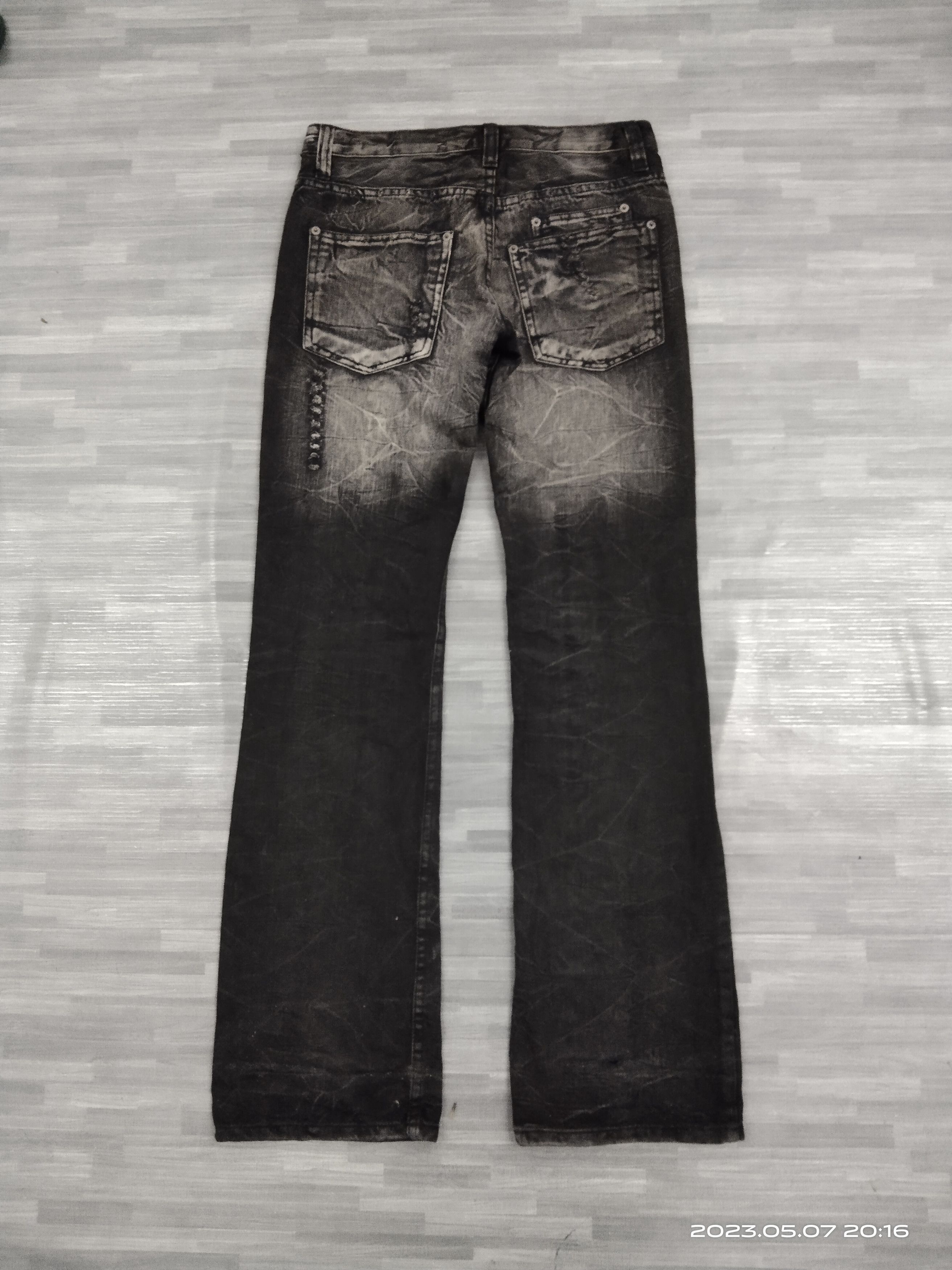 Japanese Brand FLARE SUPER SICK RIPED KUI DENIM PANTS Size US 29 - 3 Thumbnail