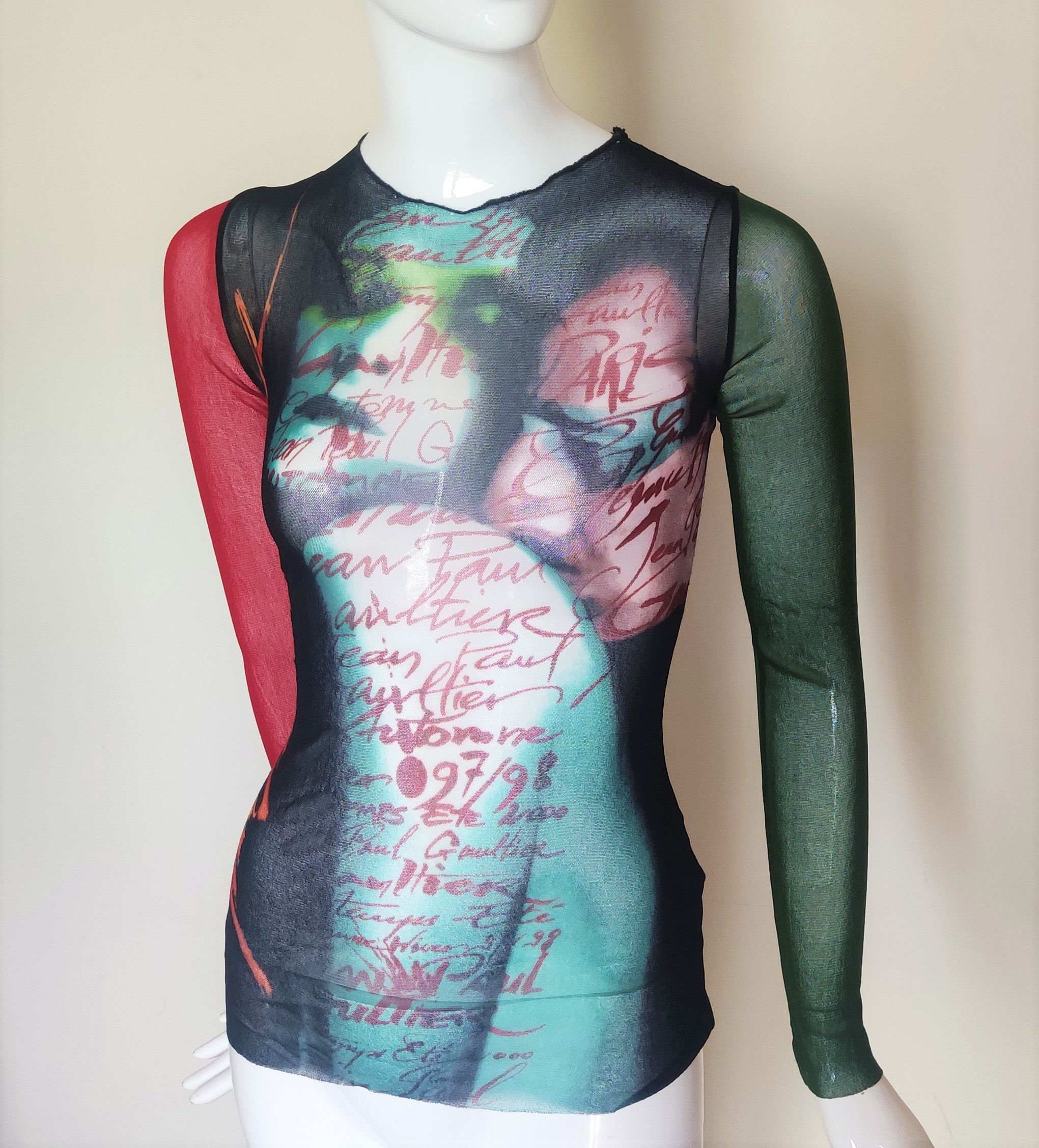 Jean Paul Gaultier Jean Paul Gaultier Kiss Mesh Transparent Top T-shirt Tee Size M / US 6-8 / IT 42-44 - 8 Thumbnail