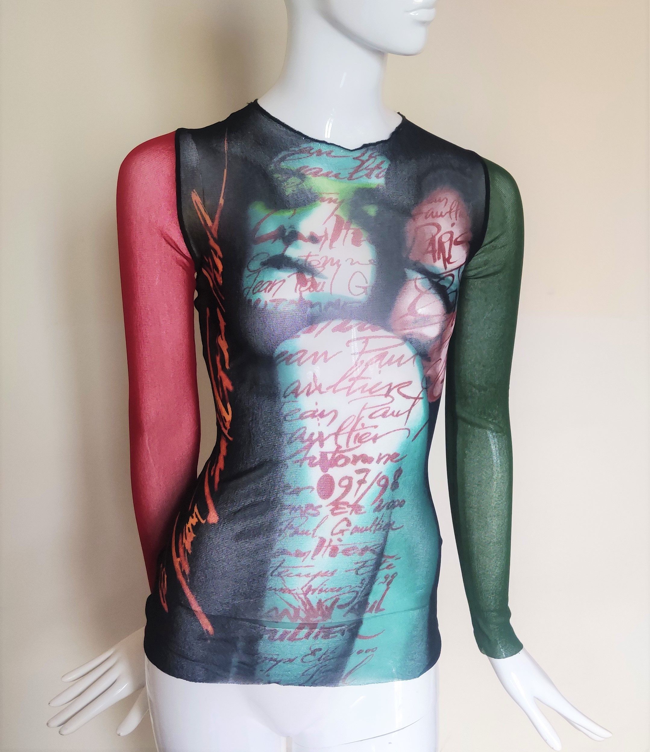 Jean Paul Gaultier Jean Paul Gaultier Kiss Mesh Transparent Top T-shirt Tee Size M / US 6-8 / IT 42-44 - 9 Thumbnail