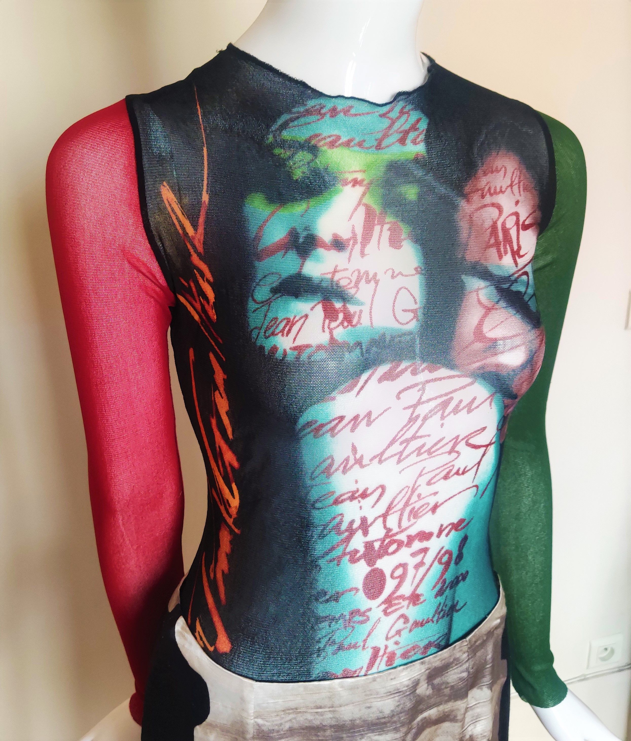 Jean Paul Gaultier Jean Paul Gaultier Kiss Mesh Transparent Top T-shirt Tee Size M / US 6-8 / IT 42-44 - 1 Thumbnail