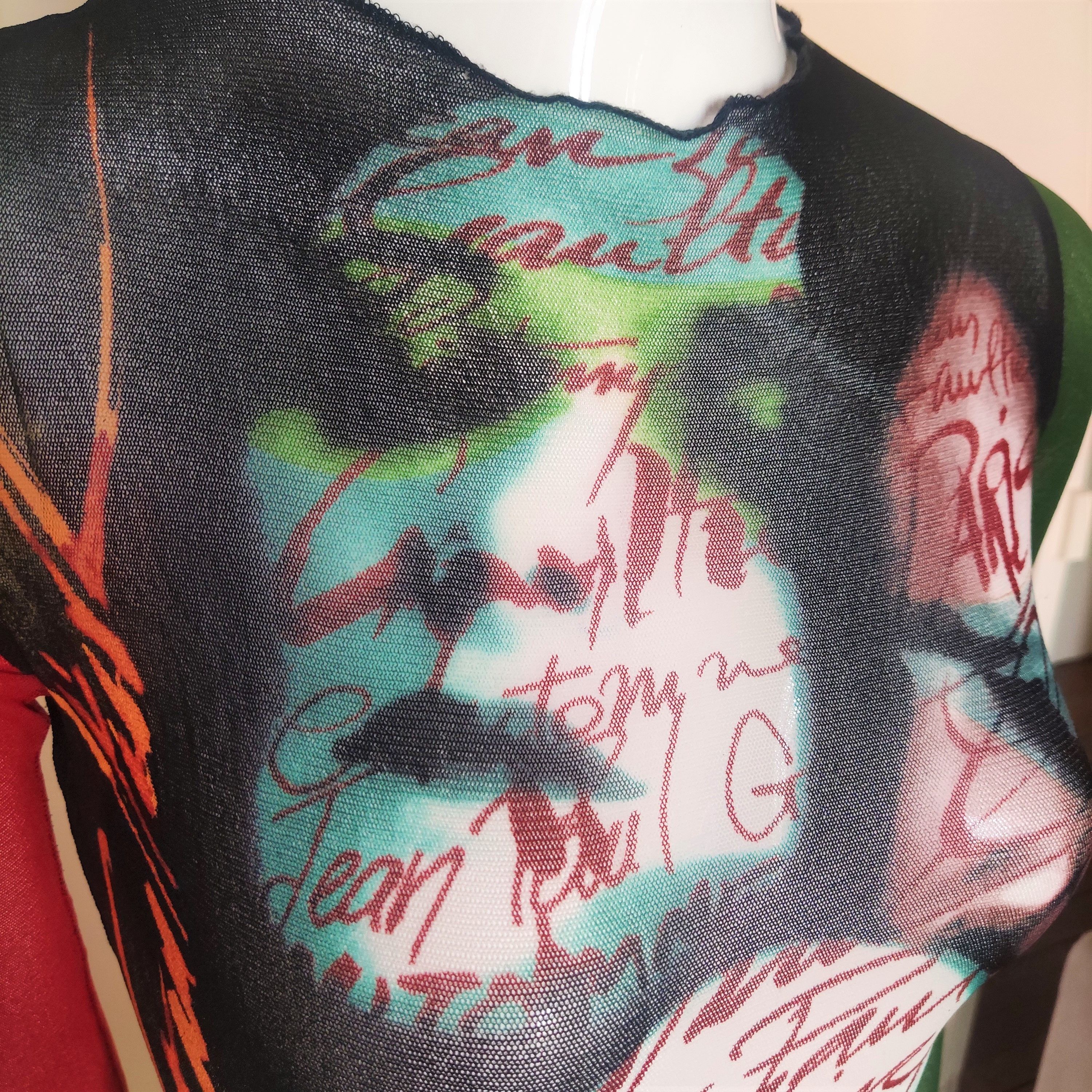 Jean Paul Gaultier Jean Paul Gaultier Kiss Mesh Transparent Top T-shirt Tee Size M / US 6-8 / IT 42-44 - 6 Thumbnail