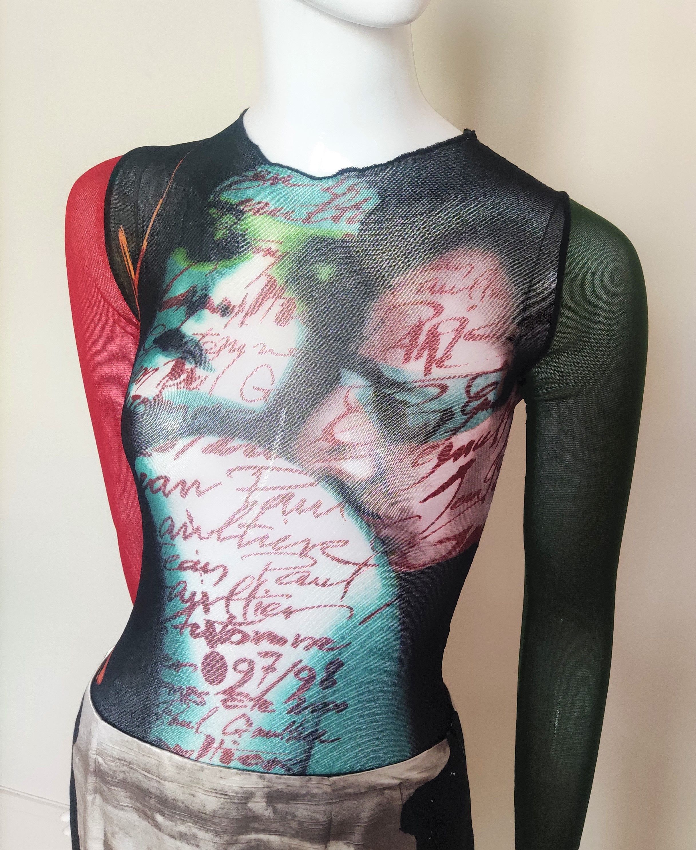 Jean Paul Gaultier Jean Paul Gaultier Kiss Mesh Transparent Top T-shirt Tee Size M / US 6-8 / IT 42-44 - 4 Thumbnail