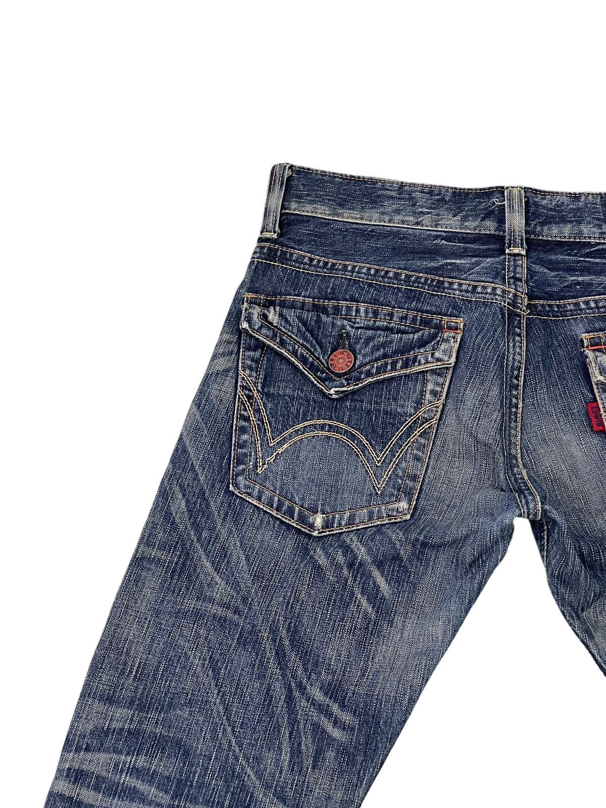 Edwin Flare Jeans Edwin Distress Denim Acid Wash Boot Cut 13🟦 Size US 31 - 18 Thumbnail