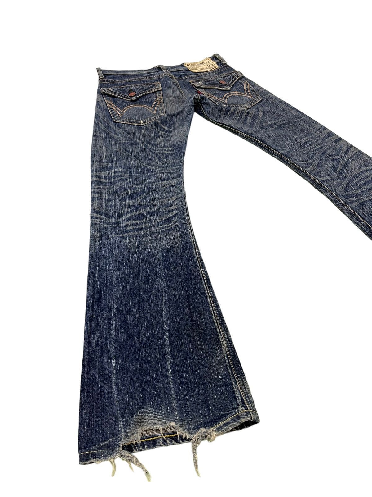 Edwin Flare Jeans Edwin Distress Denim Acid Wash Boot Cut 13🟦 Size US 31 - 12 Thumbnail