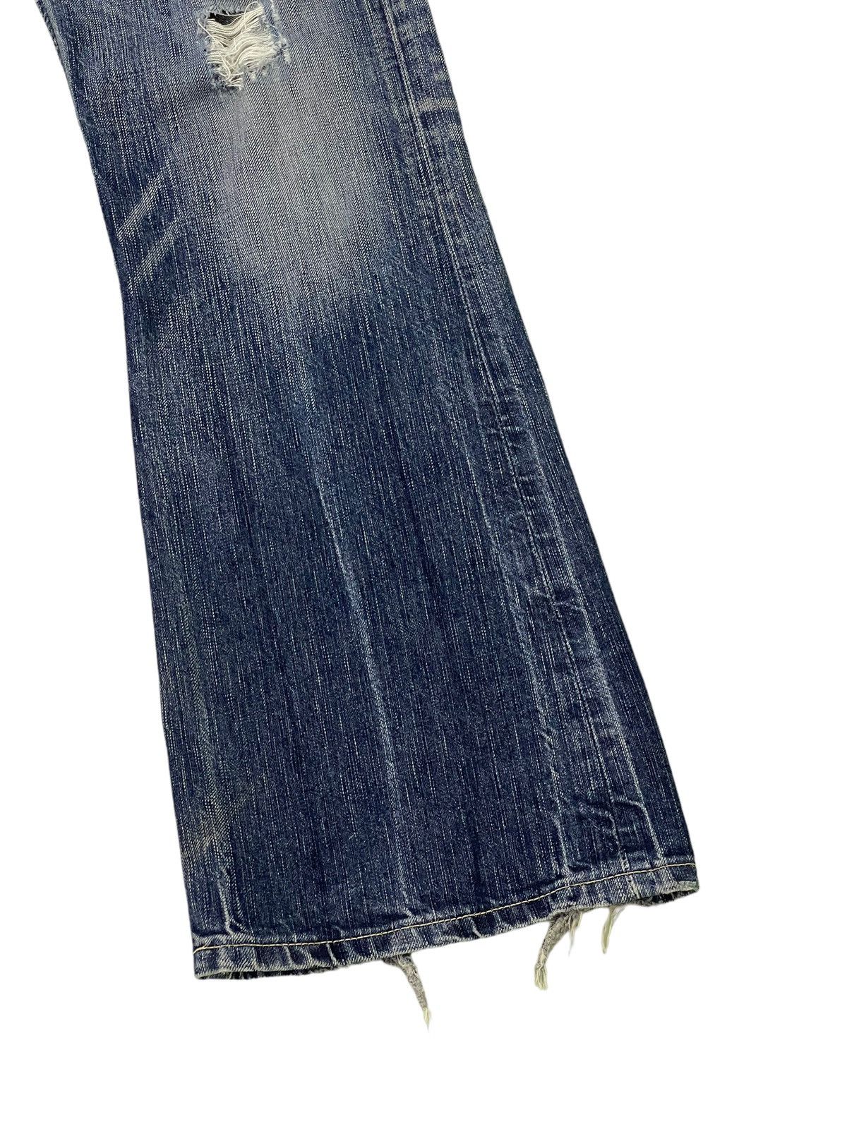 Edwin Flare Jeans Edwin Distress Denim Acid Wash Boot Cut 13🟦 Size US 31 - 4 Thumbnail