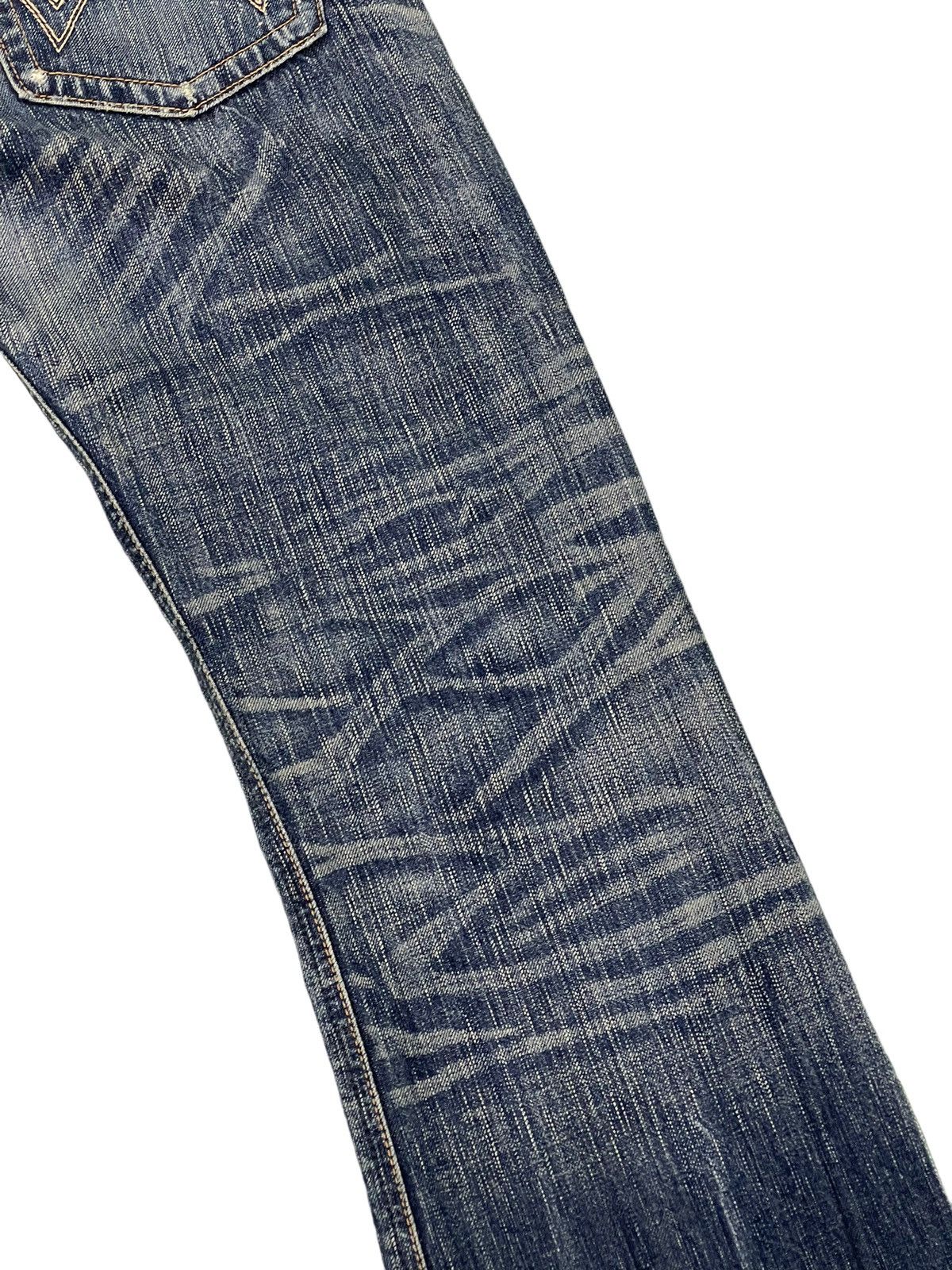 Edwin Flare Jeans Edwin Distress Denim Acid Wash Boot Cut 13🟦 Size US 31 - 17 Thumbnail