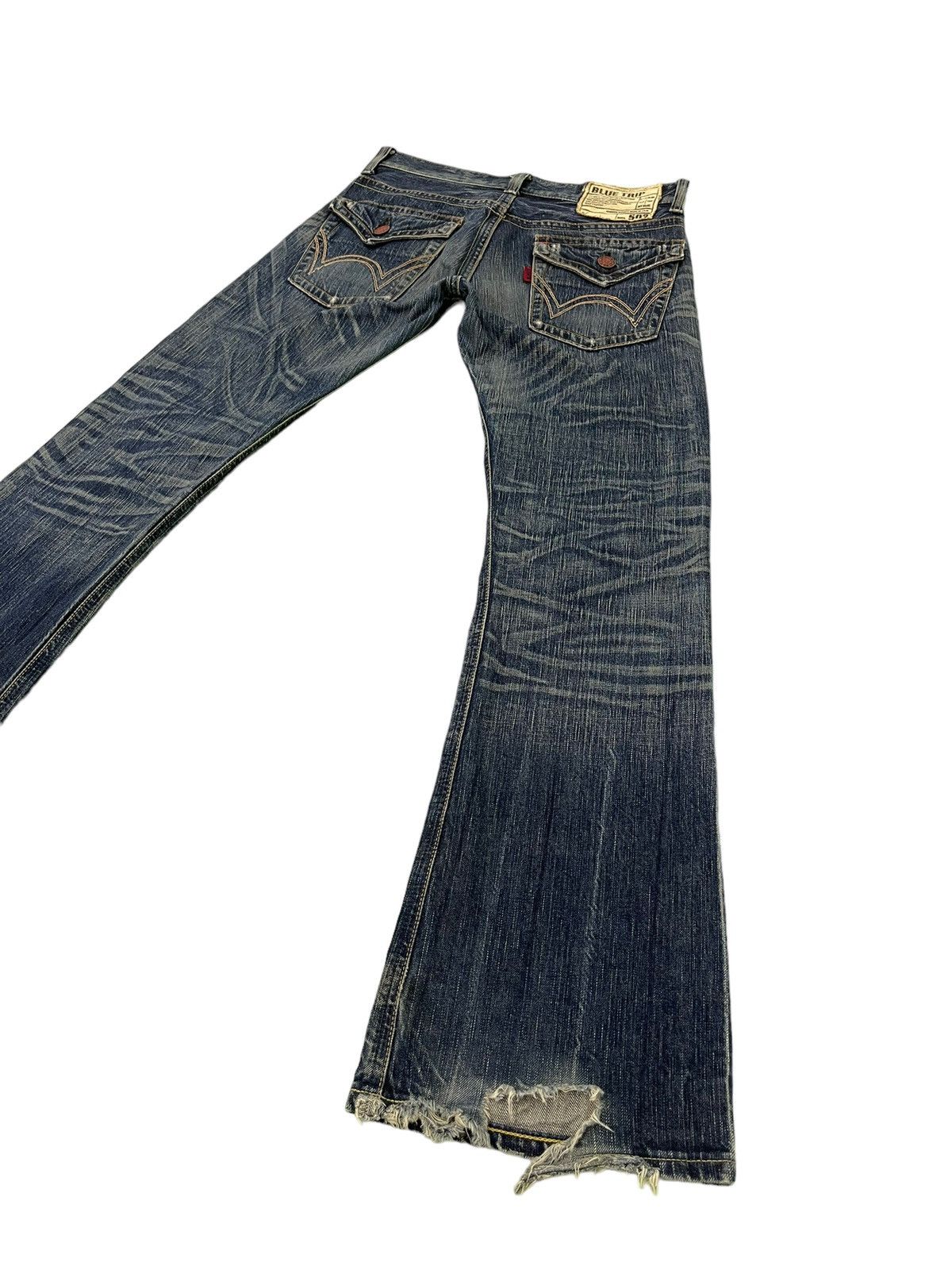 Edwin Flare Jeans Edwin Distress Denim Acid Wash Boot Cut 13🟦 Size US 31 - 13 Thumbnail