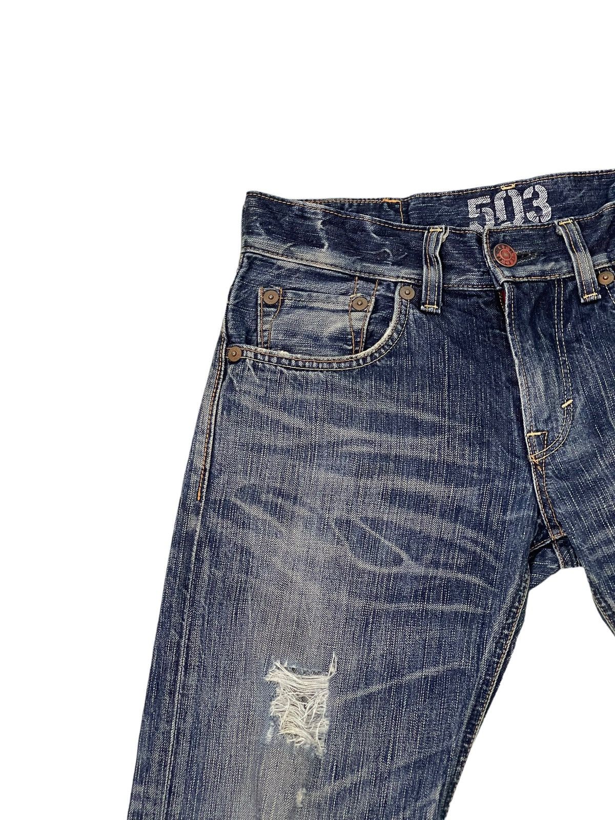 Edwin Flare Jeans Edwin Distress Denim Acid Wash Boot Cut 13🟦 Size US 31 - 8 Thumbnail
