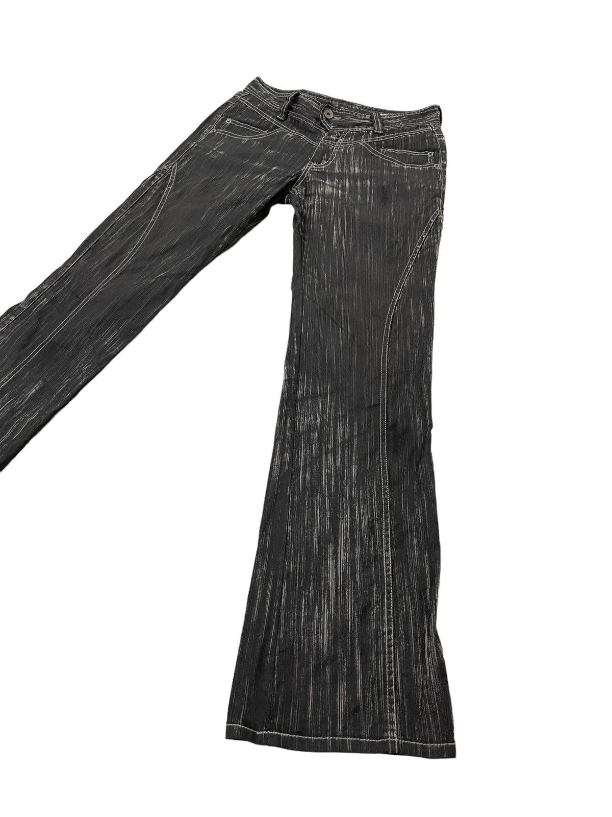Japanese Brand Flare Jeans Semantic Design Stretch Acid Wash Boot Cut 14🟦 Size US 29 - 3 Thumbnail