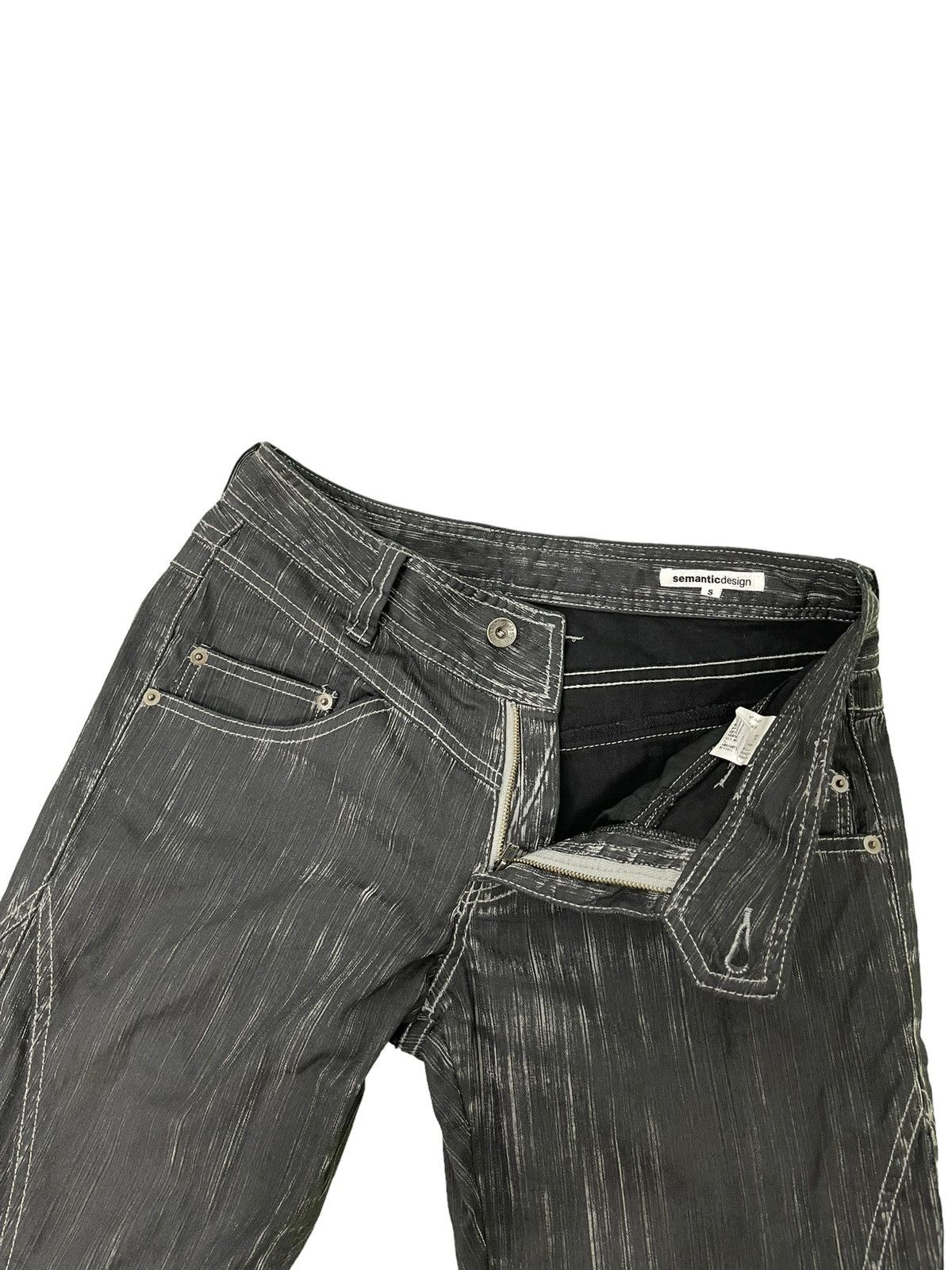 Japanese Brand Flare Jeans Semantic Design Stretch Acid Wash Boot Cut 14🟦 Size US 29 - 9 Thumbnail
