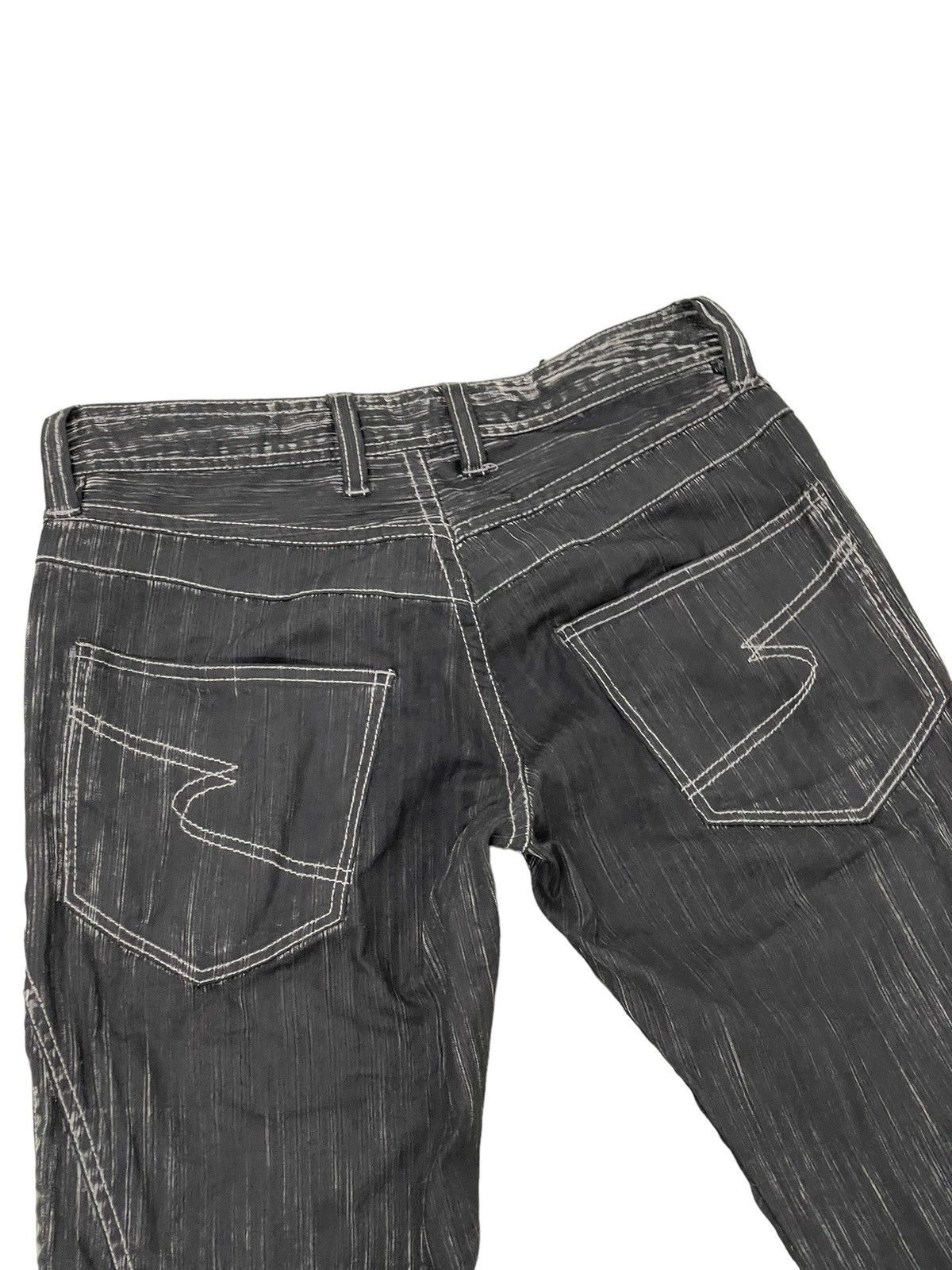 Japanese Brand Flare Jeans Semantic Design Stretch Acid Wash Boot Cut 14🟦 Size US 29 - 18 Thumbnail