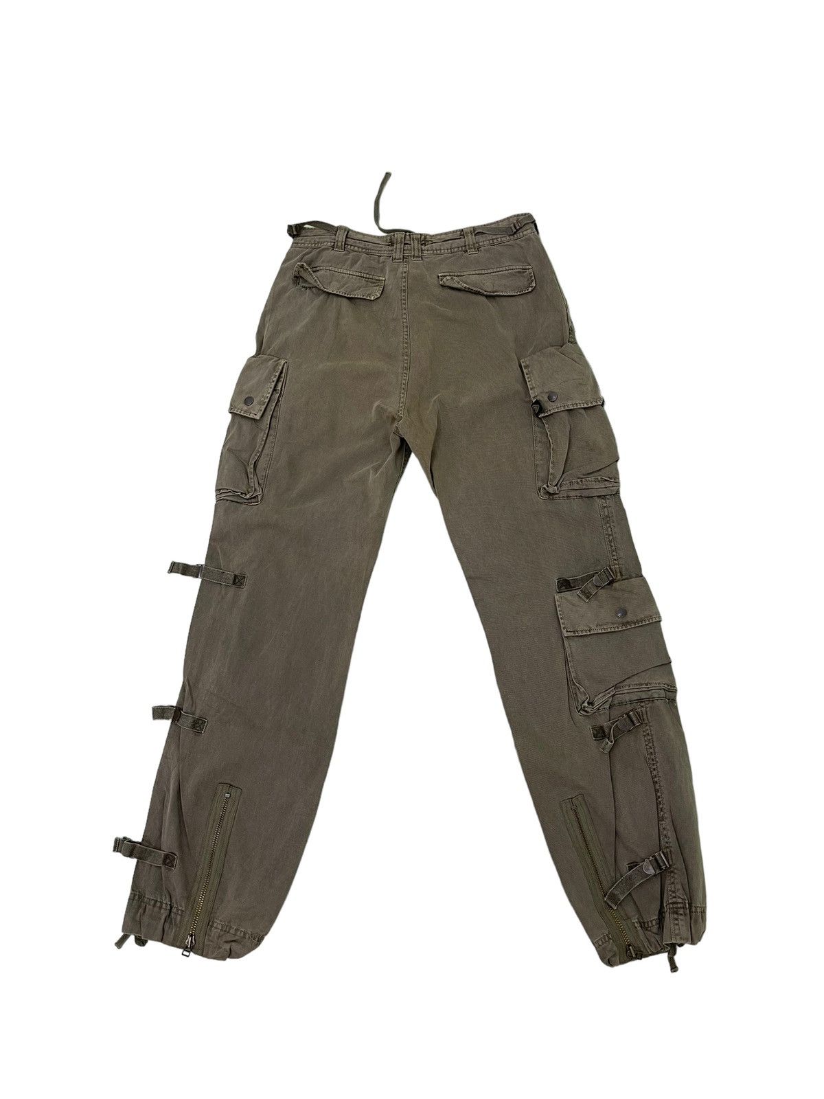 Japanese Brand Multipockets Cargo Wide Pant Soljah Faded Military 15🟦 Size US 32 / EU 48 - 2 Thumbnail
