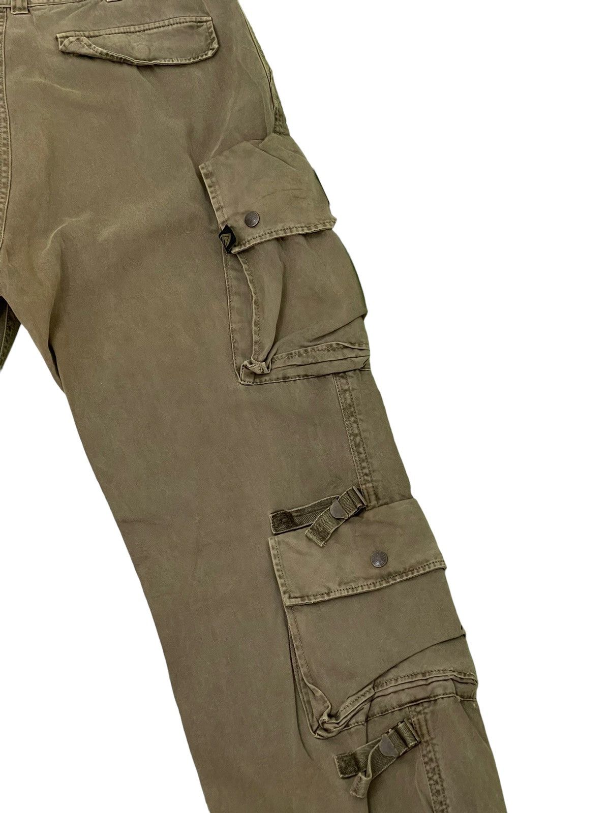Japanese Brand Multipockets Cargo Wide Pant Soljah Faded Military 15🟦 Size US 32 / EU 48 - 7 Thumbnail