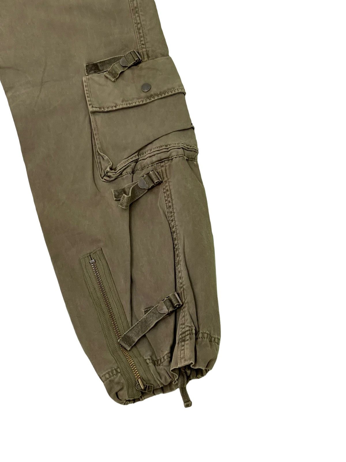 Japanese Brand Multipockets Cargo Wide Pant Soljah Faded Military 15🟦 Size US 32 / EU 48 - 4 Thumbnail