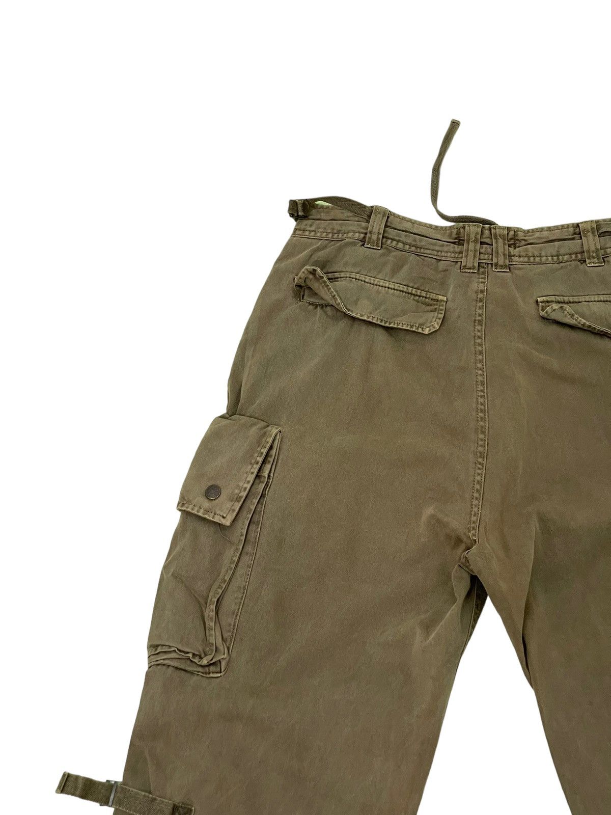 Japanese Brand Multipockets Cargo Wide Pant Soljah Faded Military 15🟦 Size US 32 / EU 48 - 8 Thumbnail