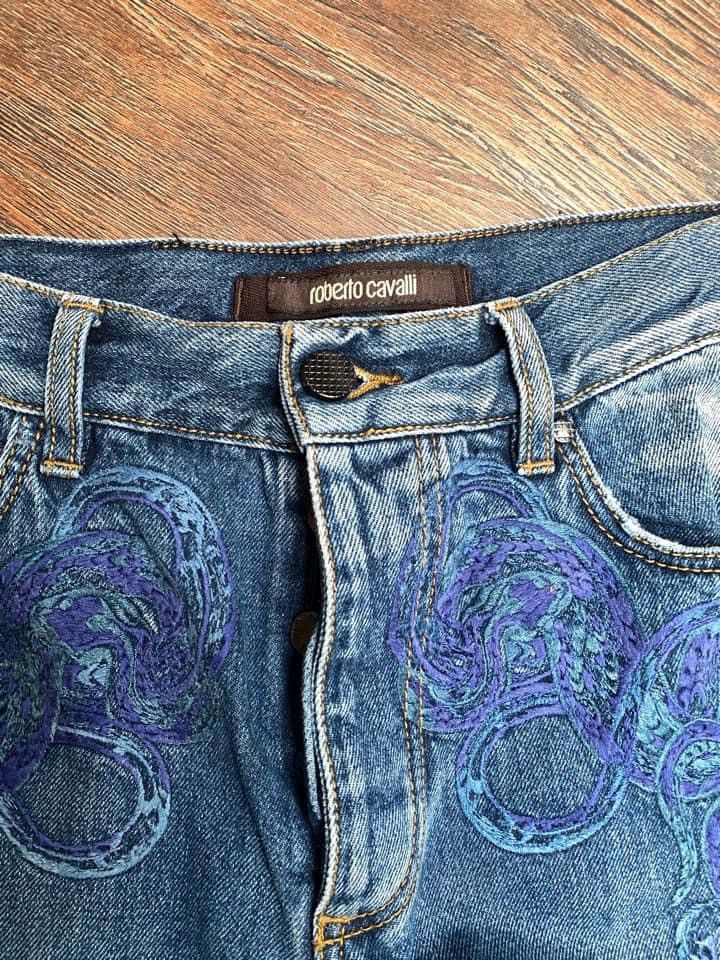 Roberto Cavalli Roberto Cavalli Embroidery Pattern Washed Denim Size US 31 - 3 Thumbnail