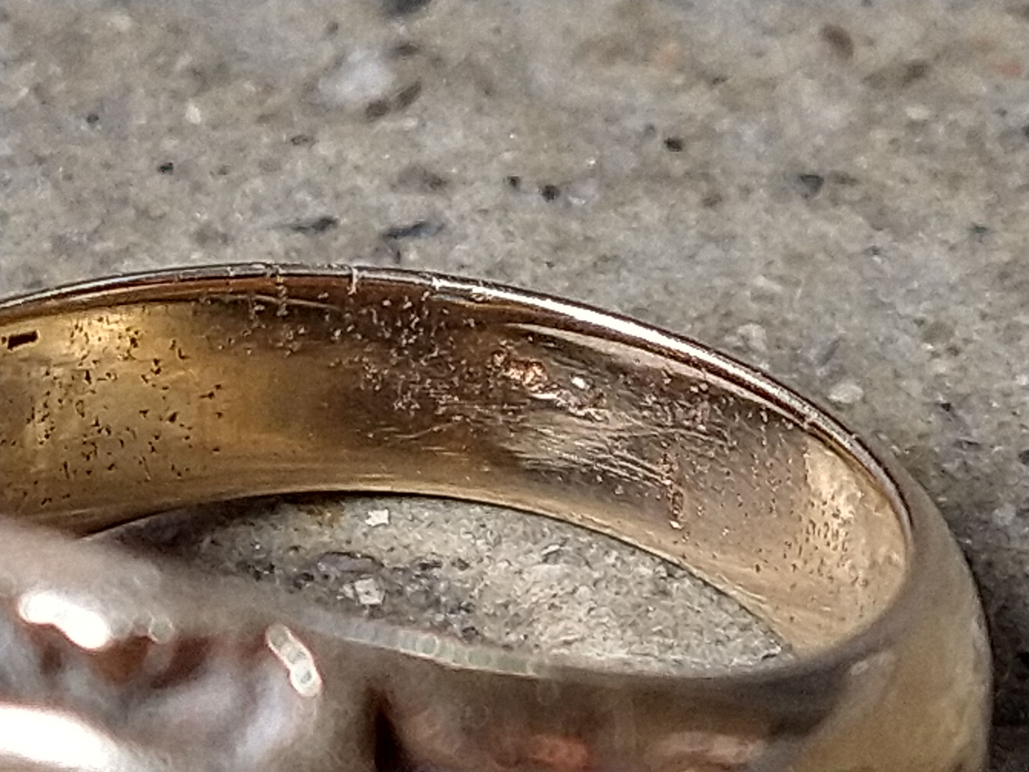 Jewelry Vintage 14K Gold Ring Size 9 Blue Glass Nugget Brutalist Size ONE SIZE - 14 Thumbnail