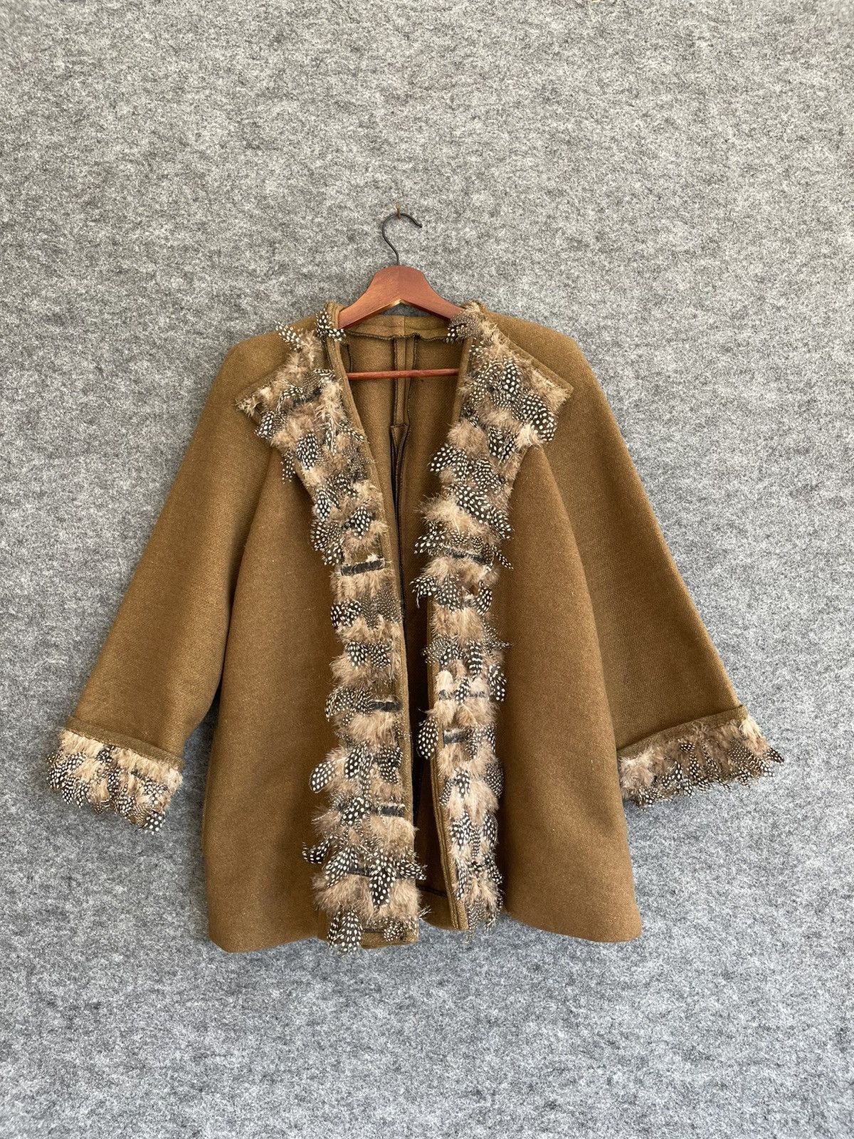 Japanese Brand VINTAGE GUINEA FOWL BIRD FEATHER WOOL JACKET Size US M / EU 48-50 / 2 - 1 Thumbnail