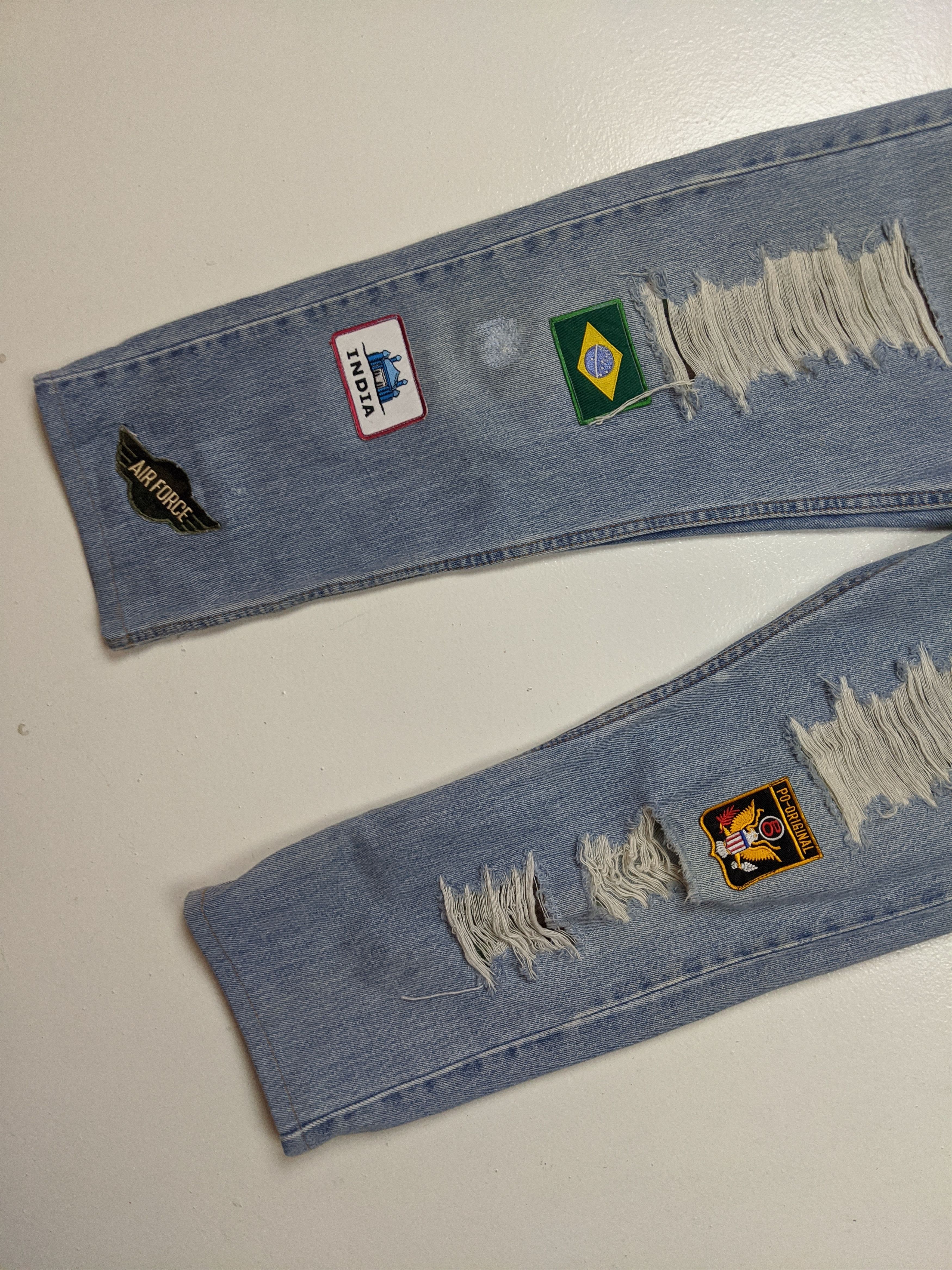 Japanese Brand Mistico Charla Distressed Denim Patchwork Jeans Bottom Pant Size US 31 - 4 Thumbnail