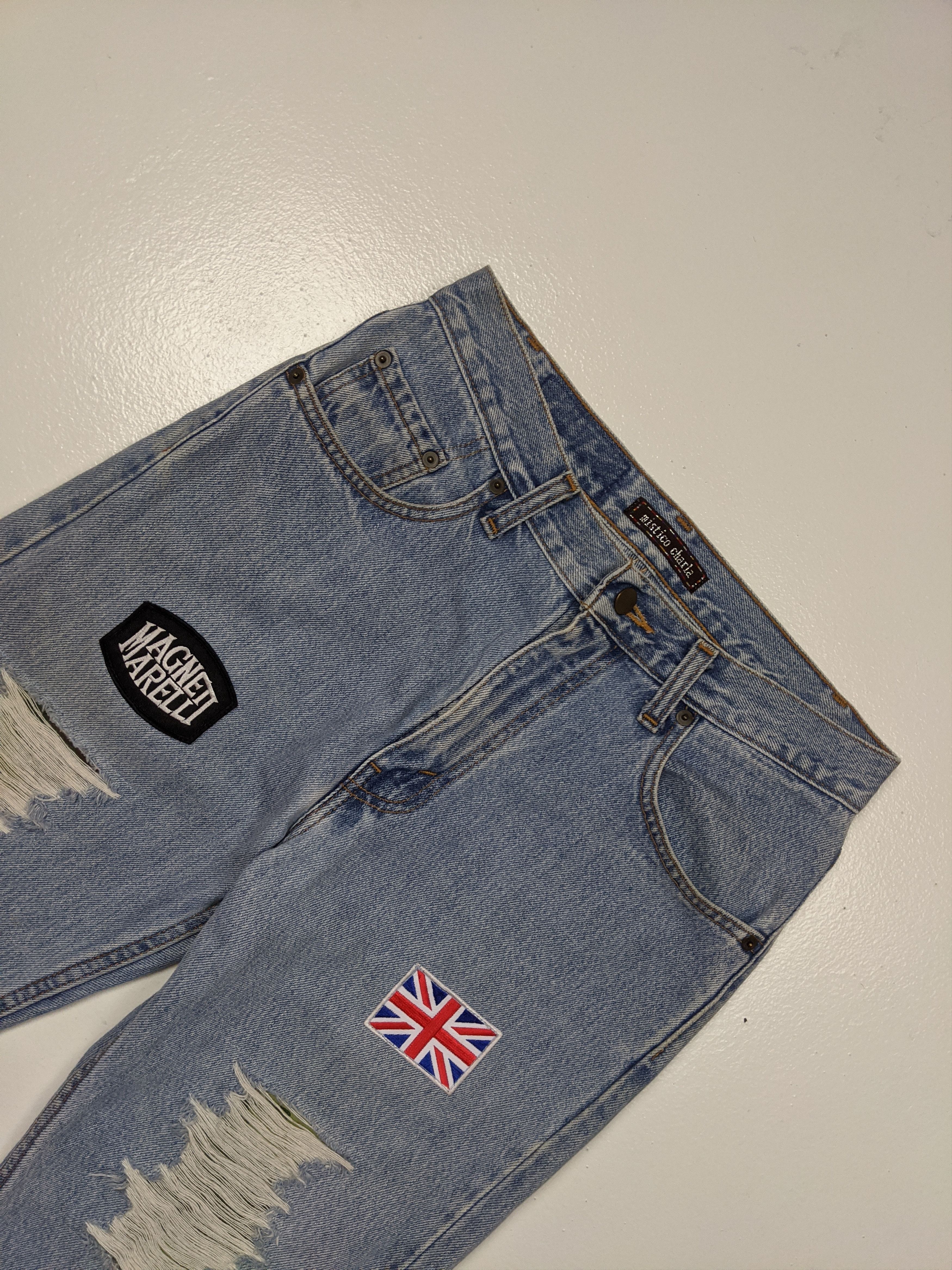 Japanese Brand Mistico Charla Distressed Denim Patchwork Jeans Bottom Pant Size US 31 - 3 Thumbnail