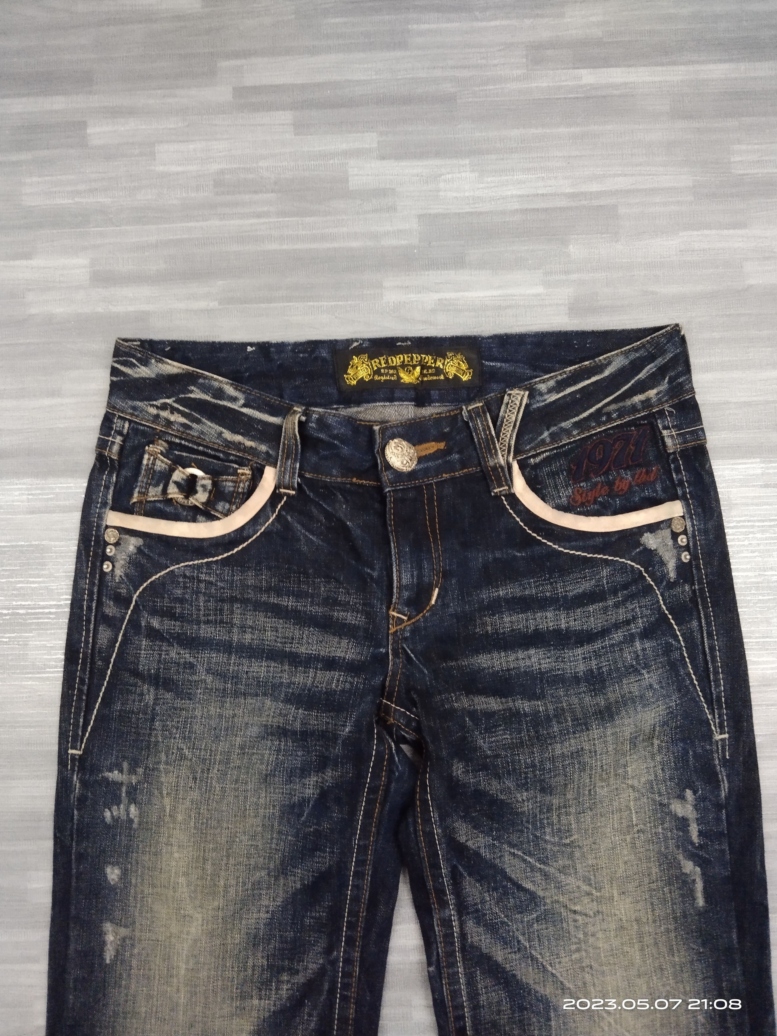 Japanese Brand FLARE SUPER SICK RUSTY RED PEPPER DENIM PANTS Size US 29 - 4 Thumbnail
