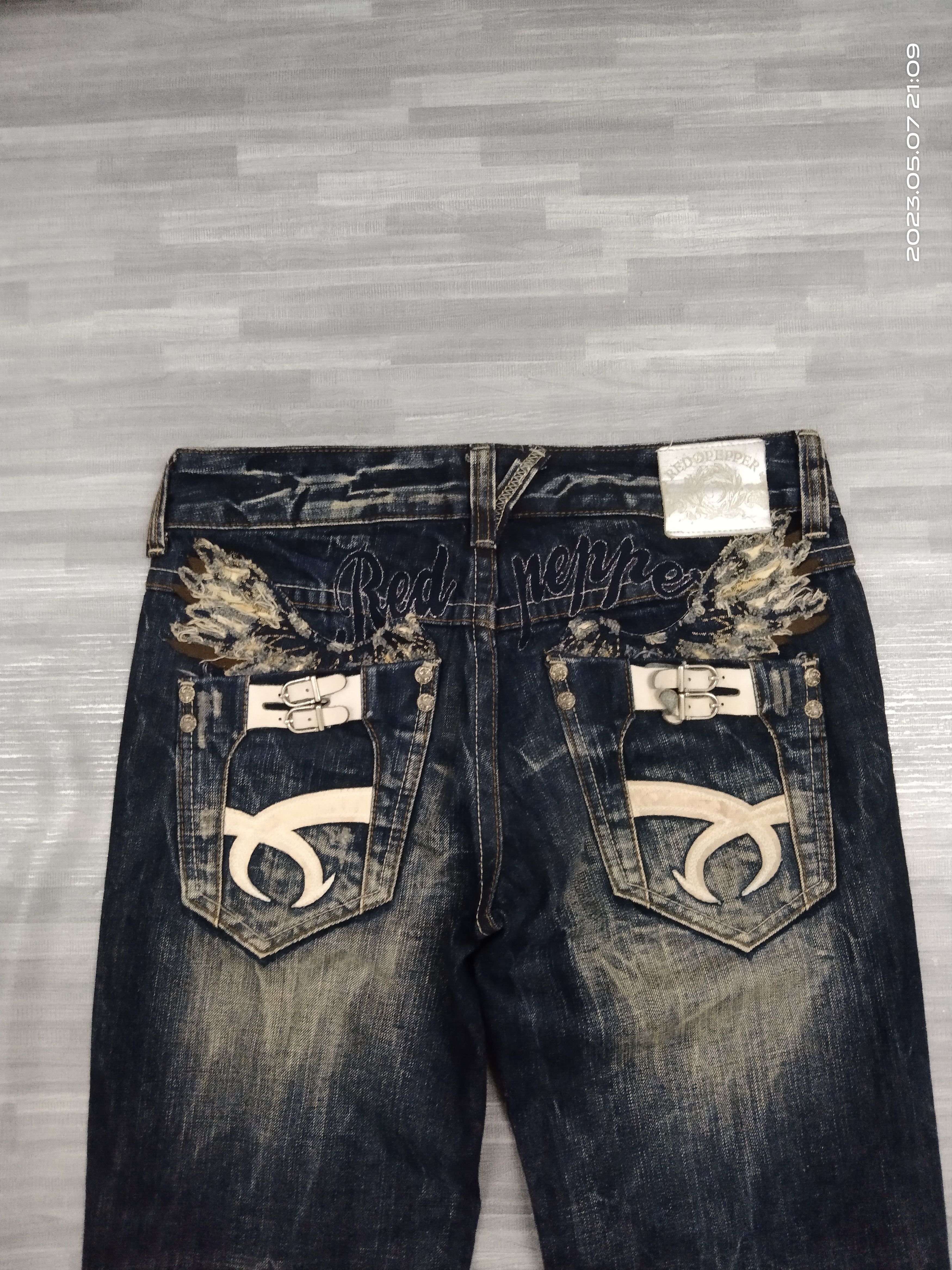 Japanese Brand FLARE SUPER SICK RUSTY RED PEPPER DENIM PANTS Size US 29 - 5 Thumbnail