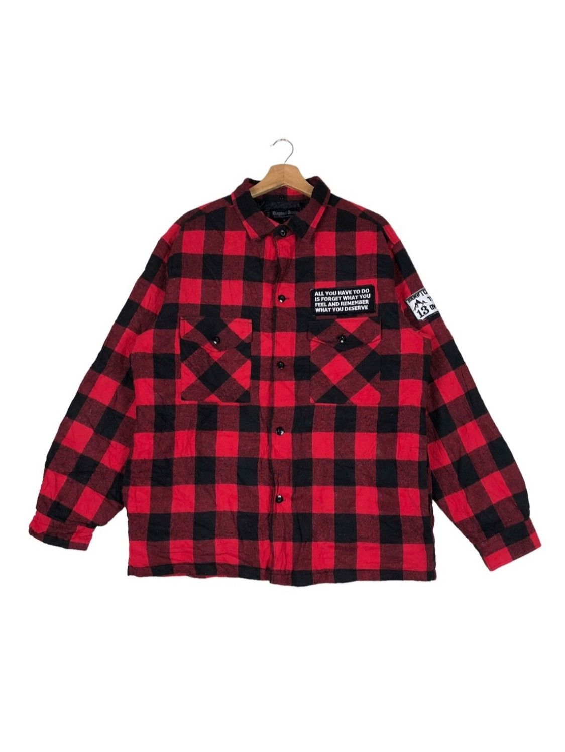 Japanese Brand Japanese Checkered Patches Punk Style Western Plaid Shacket Size US L / EU 52-54 / 3 - 1 Thumbnail