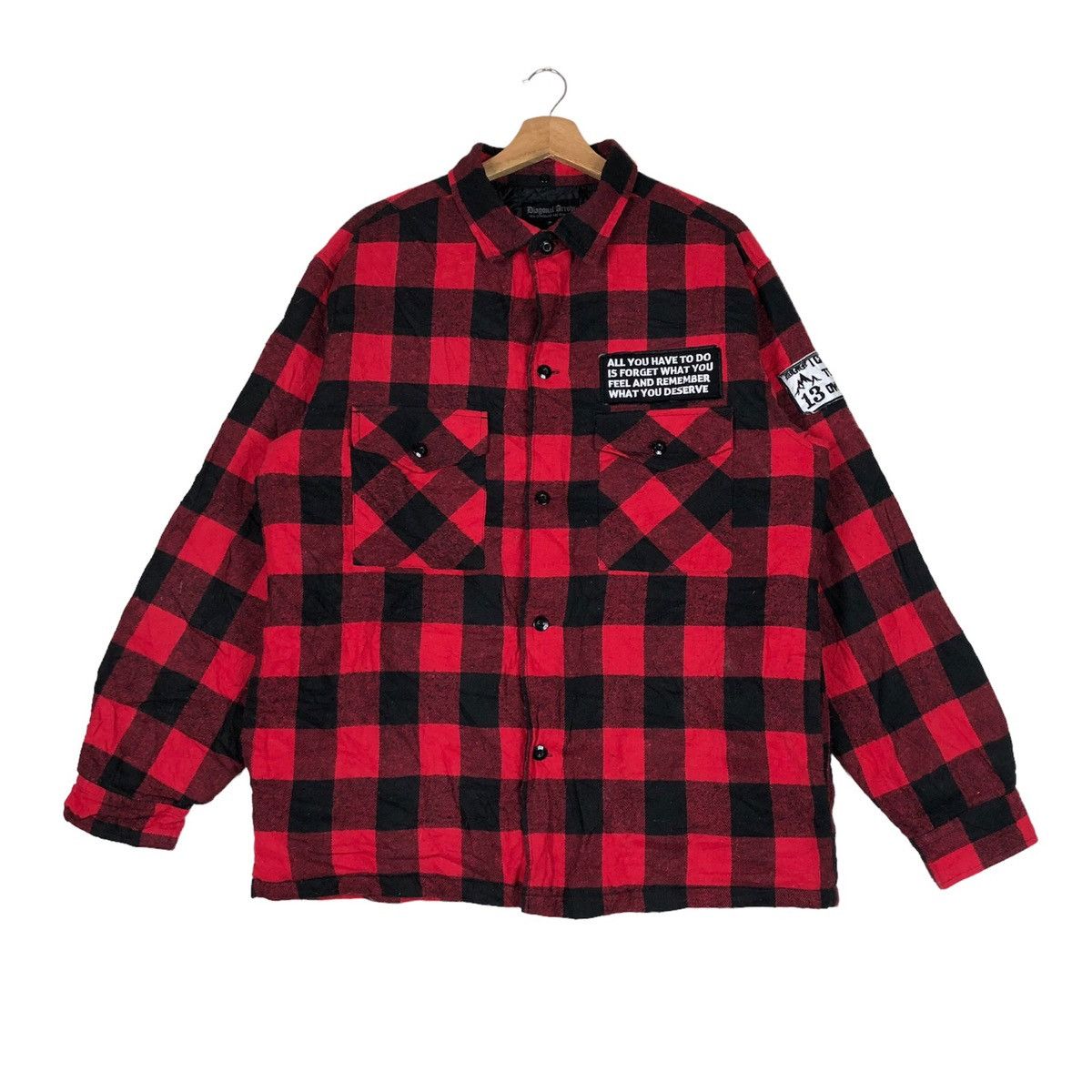 Japanese Brand Japanese Checkered Patches Punk Style Western Plaid Shacket Size US L / EU 52-54 / 3 - 11 Thumbnail