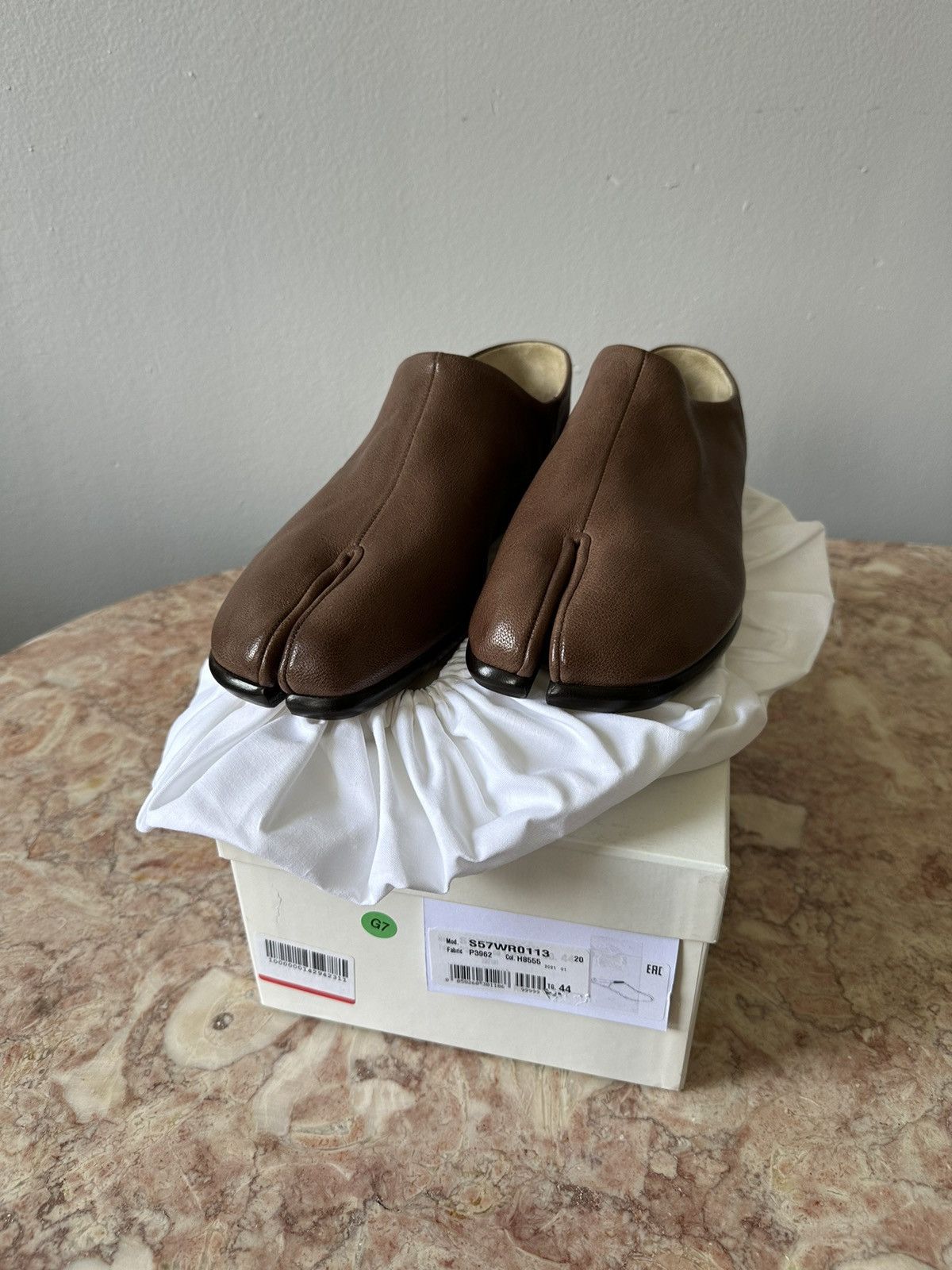 image of Maison Margiela Tabi Slip-On Loafers In Brown 44, Men's (Size 11)