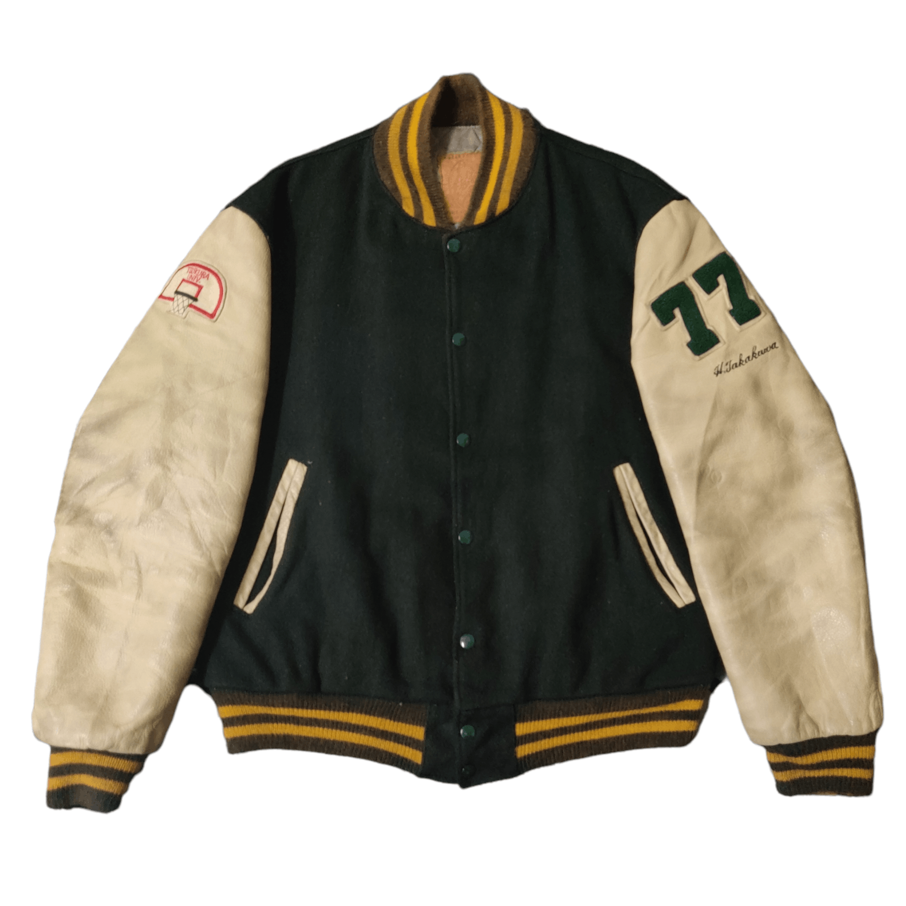 Golden Bear Vintage 90's Golden Bear Varsity Jacket Wool Leather Sleeve Size US L / EU 52-54 / 3 - 1 Thumbnail