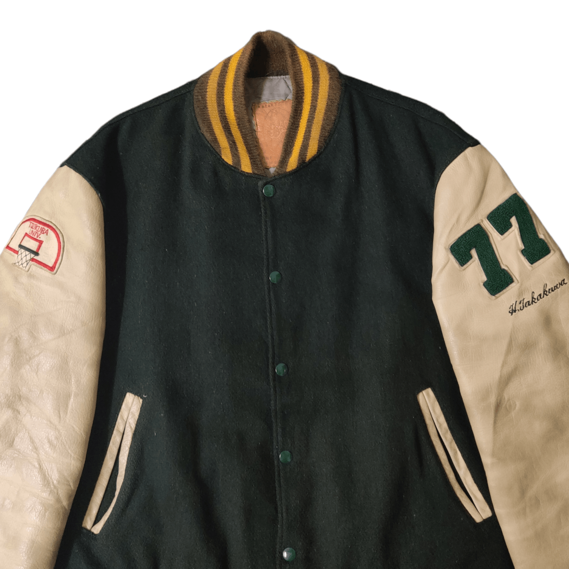 Golden Bear Vintage 90's Golden Bear Varsity Jacket Wool Leather Sleeve Size US L / EU 52-54 / 3 - 2 Thumbnail