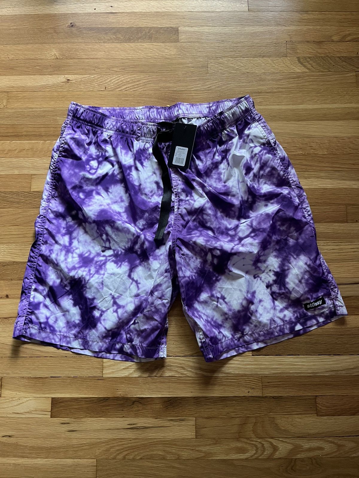 Stussy bleach nylon mountain shorts purple large Bottoms