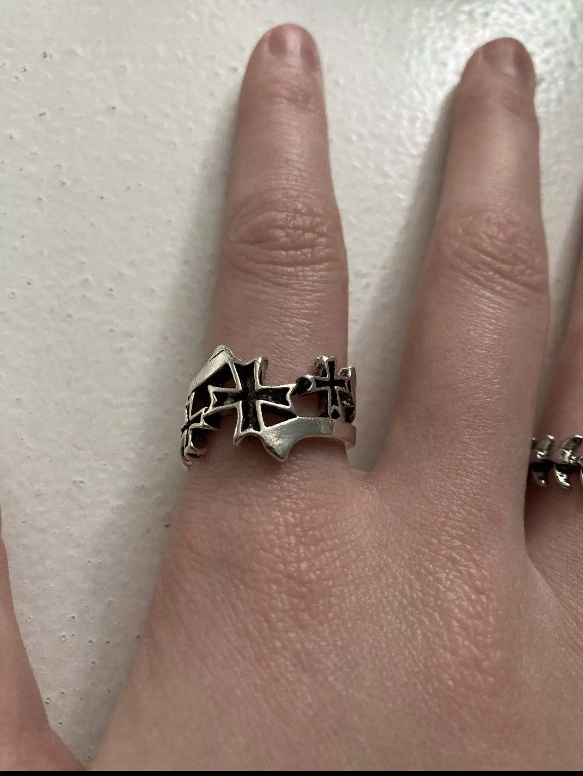 Vintage Gothic Cross Ring Grunge Punk Black Jewelry Size ONE SIZE - 2 Thumbnail