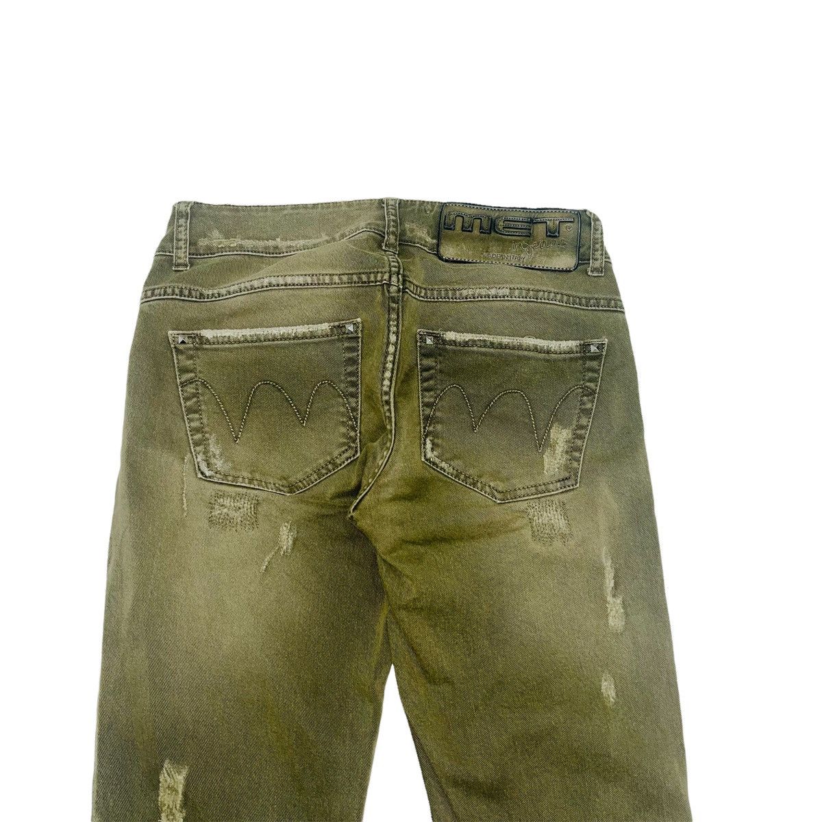 Hysteric Glamour × Japanese Brand Patchwork Sashiko Distressed Olive Punk Pants Size US 27 - 8 Thumbnail