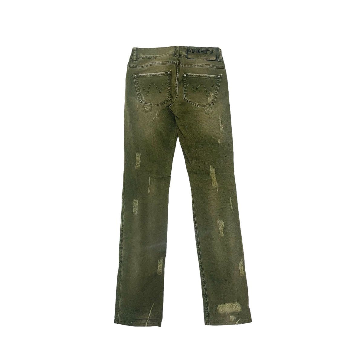 Hysteric Glamour × Japanese Brand Patchwork Sashiko Distressed Olive Punk Pants Size US 27 - 4 Thumbnail
