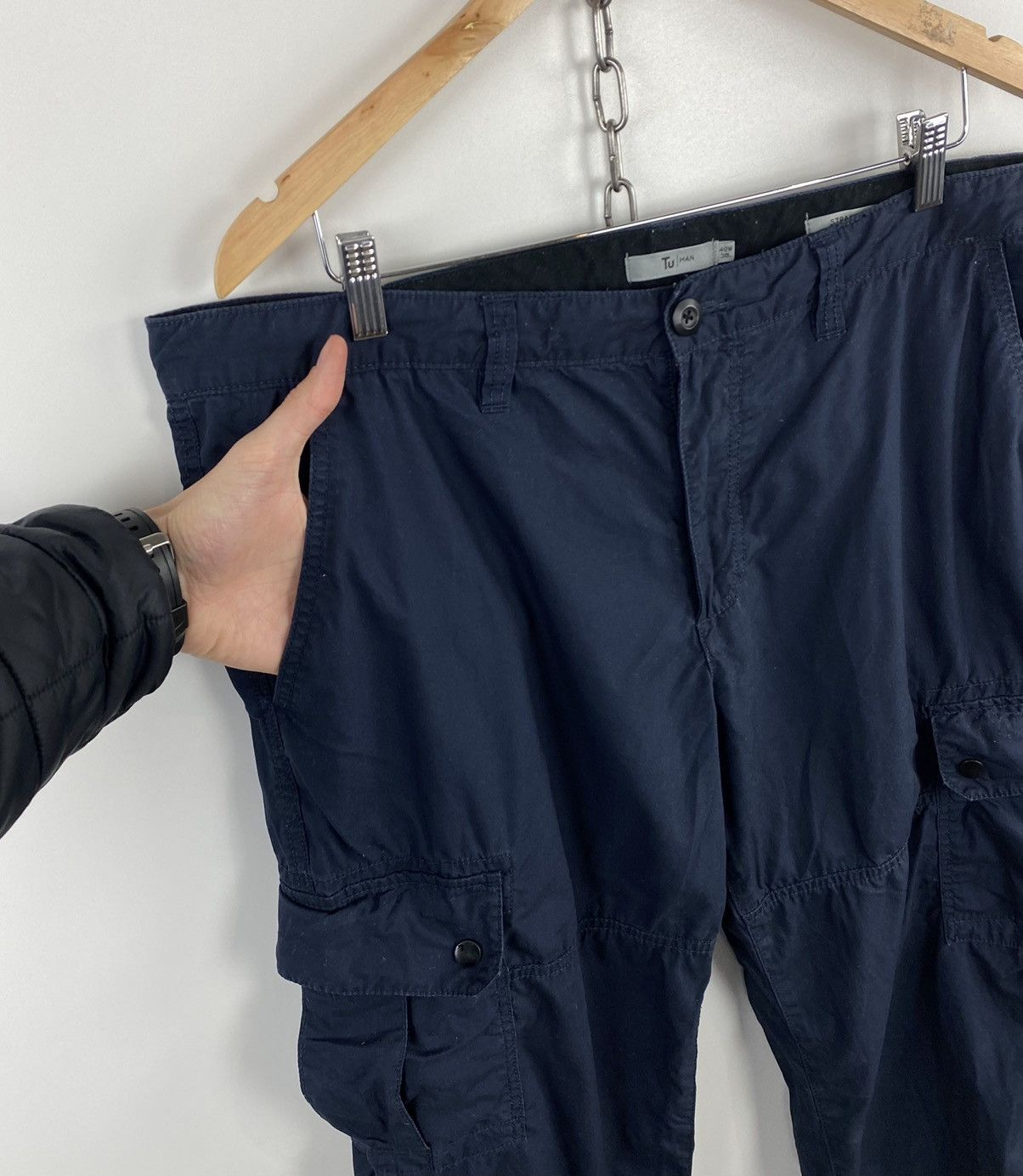 Designer × Japanese Brand Tu Man Cargo Multipockets Japanese Style Pants Navy Size US 38 / EU 54 - 6 Thumbnail