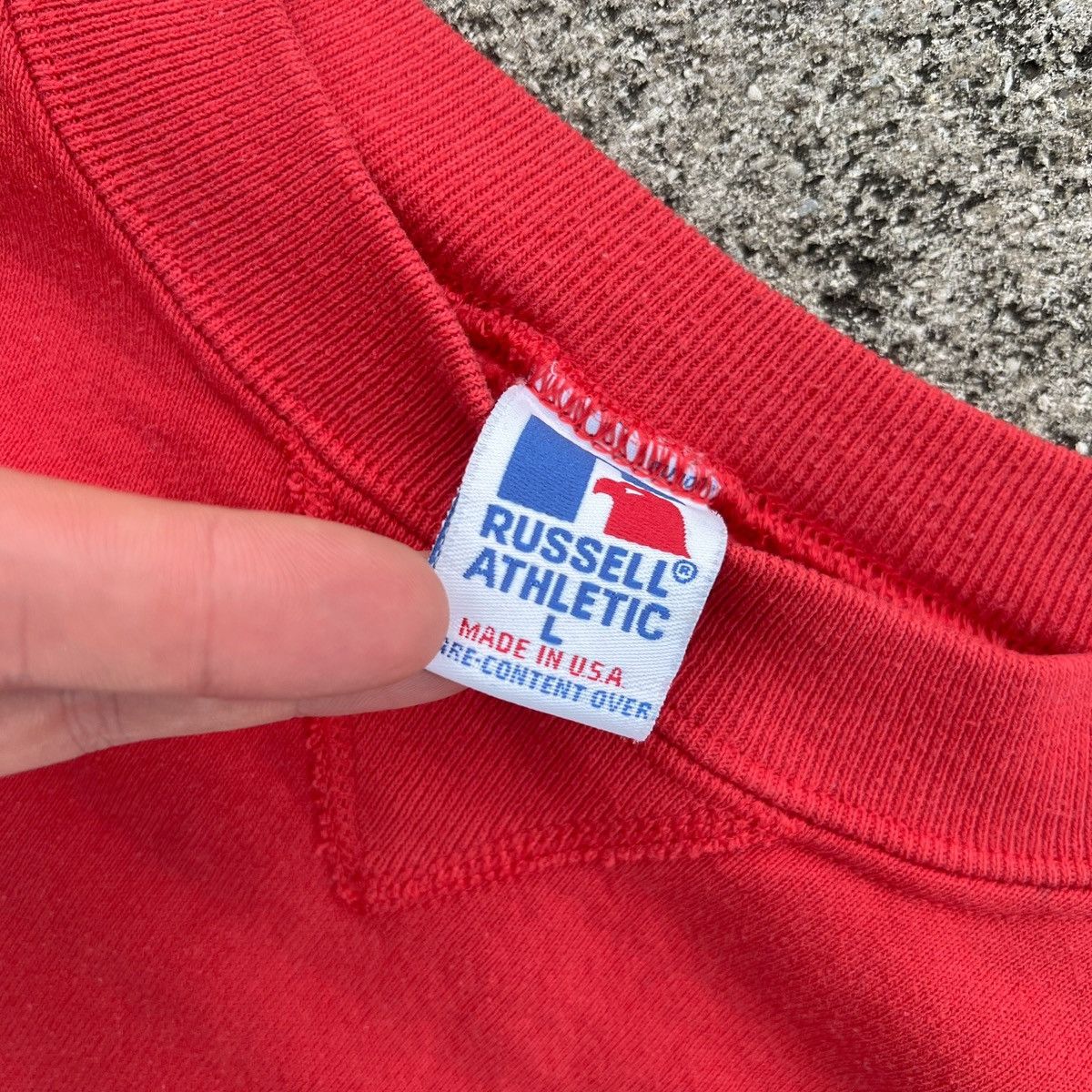 Russell Athletic × Vintage Vintage 90s Russell Sweatshirt Red - L Size US L / EU 52-54 / 3 - 3 Thumbnail