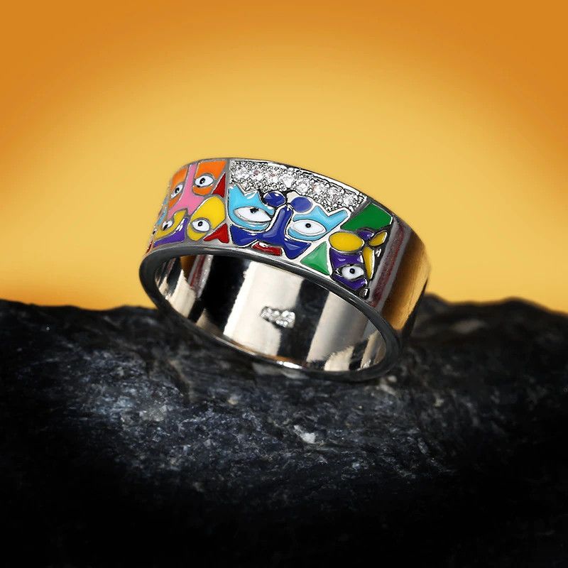 Handmade Enamel Lovely Cat Ring Size ONE SIZE - 6 Thumbnail