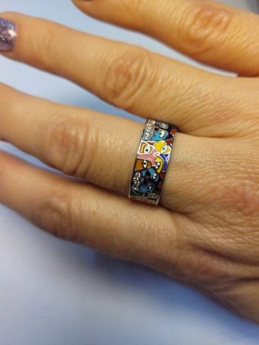 Handmade Enamel Lovely Cat Ring Size ONE SIZE - 11 Thumbnail