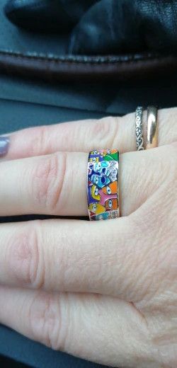 Handmade Enamel Lovely Cat Ring Size ONE SIZE - 7 Thumbnail
