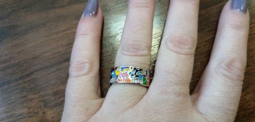 Handmade Enamel Lovely Cat Ring Size ONE SIZE - 3 Thumbnail