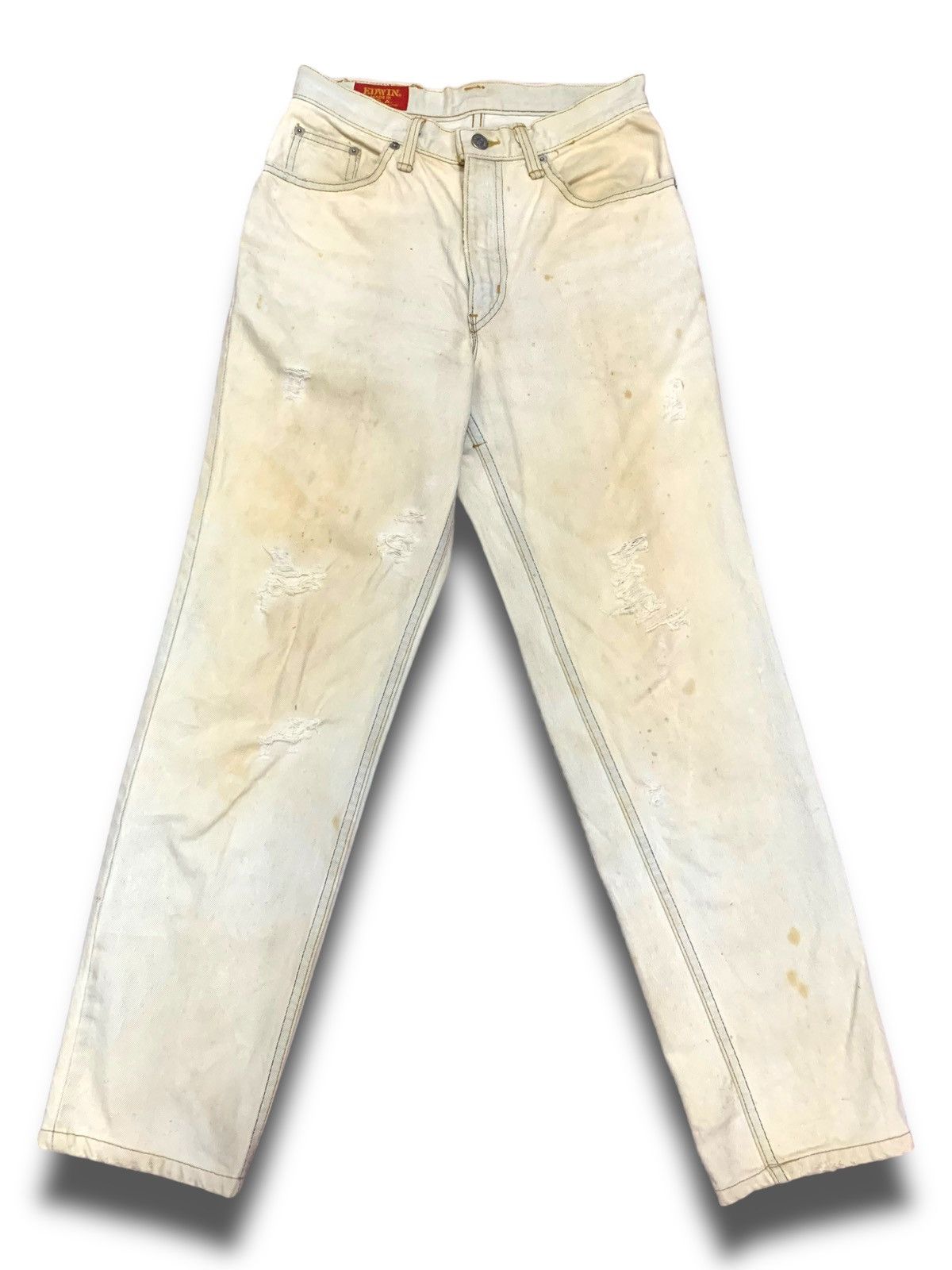 Edwin × Vintage Archival 80s Edwin Distressed Jeans Size US 28 / EU 44 - 1 Thumbnail