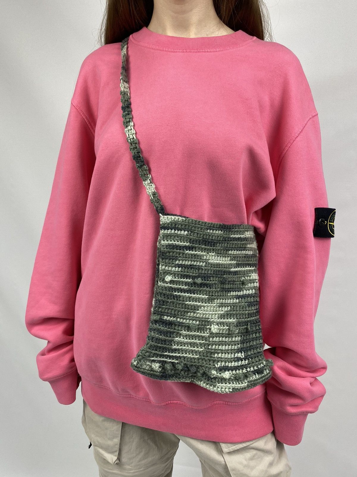 Handmade Handmade Knit Crochet Bag Avant Garde Vintage Style Size ONE SIZE - 3 Thumbnail