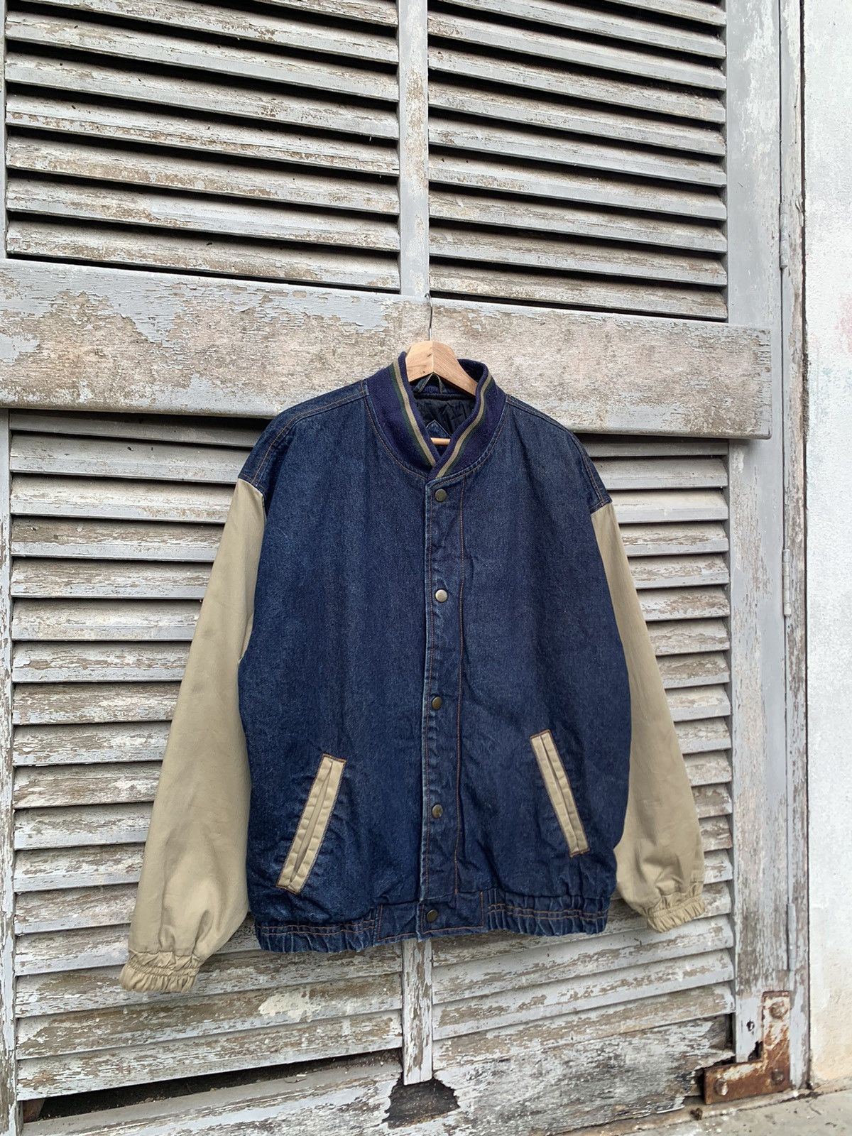 Vintage 👹Vintage SUKODA Denim Oversized Varsity Jacket Size US XL / EU 56 / 4 - 3 Thumbnail