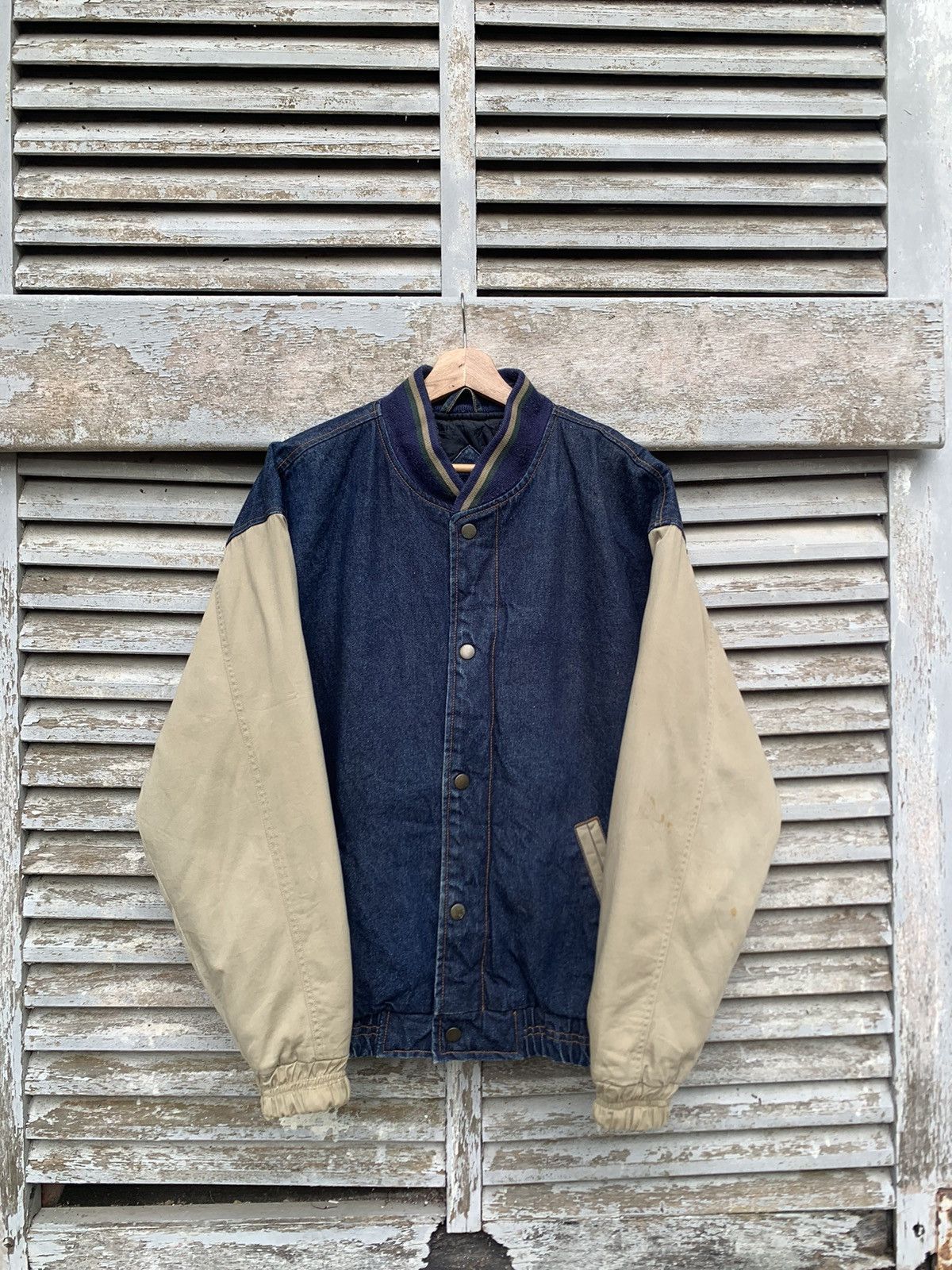 Vintage 👹Vintage SUKODA Denim Oversized Varsity Jacket Size US XL / EU 56 / 4 - 9 Thumbnail